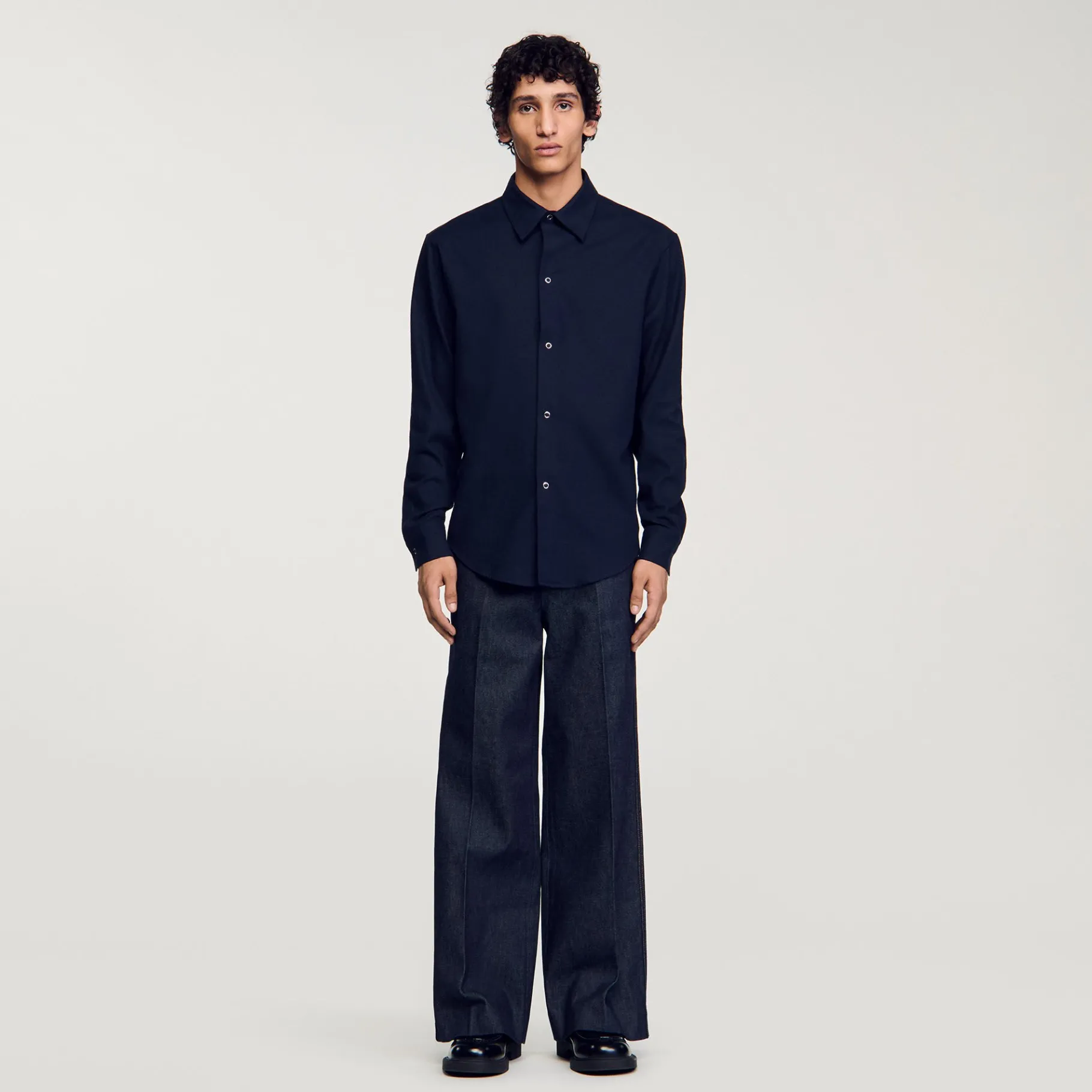 New SANDRO Chemise En Flanelle Marine