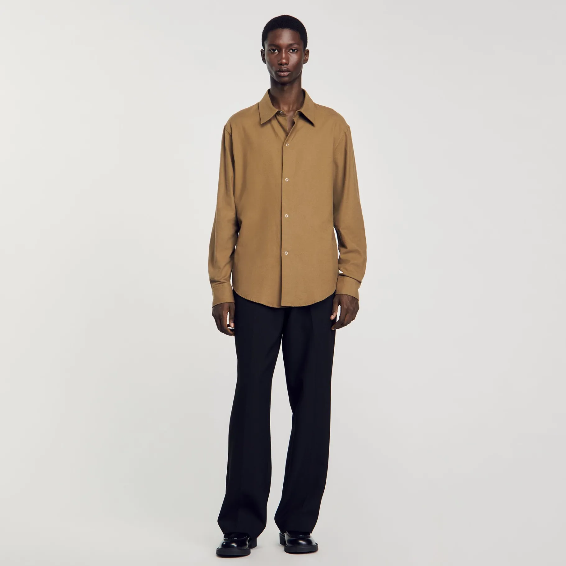 Hot SANDRO Chemise En Flanelle Kaki