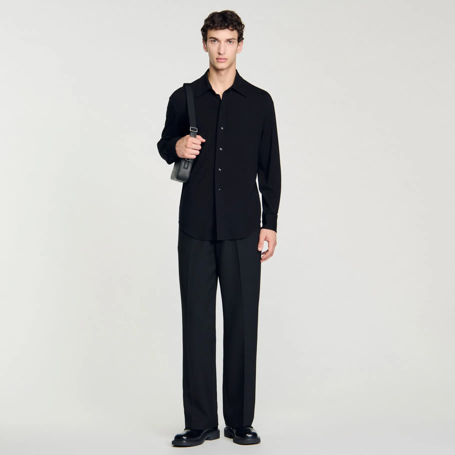 Cheap SANDRO Chemise En Jersey Noir