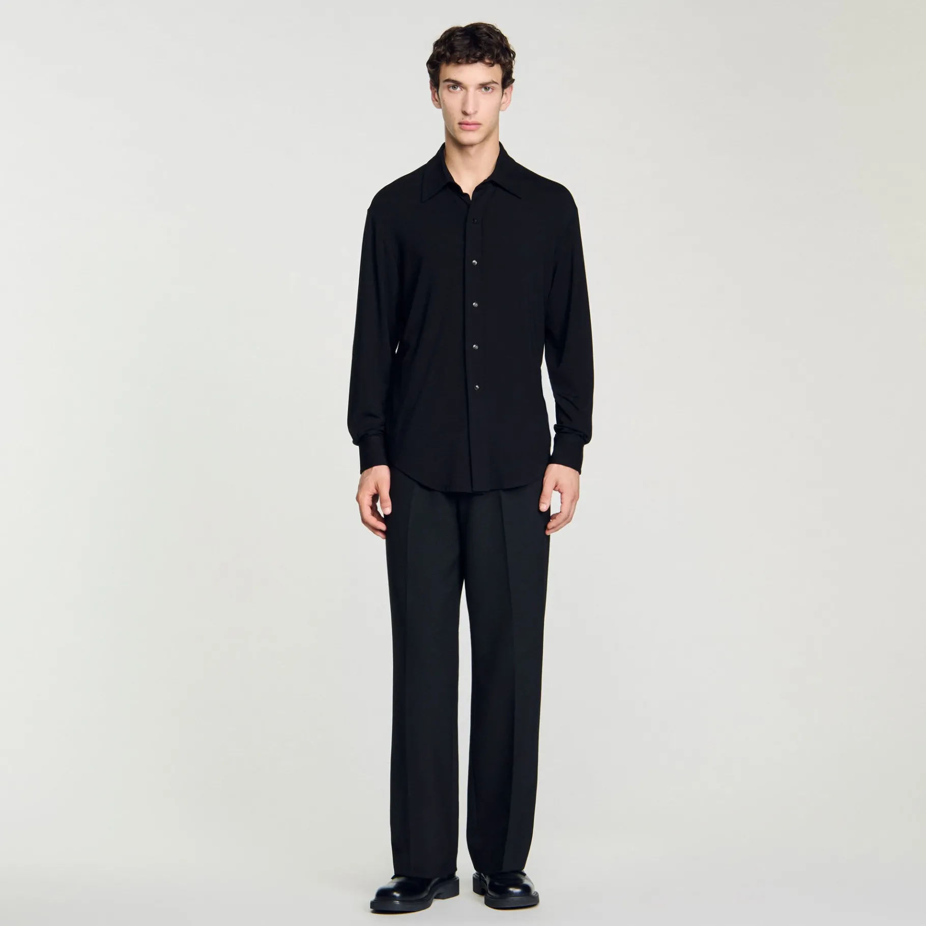 Cheap SANDRO Chemise En Jersey Noir