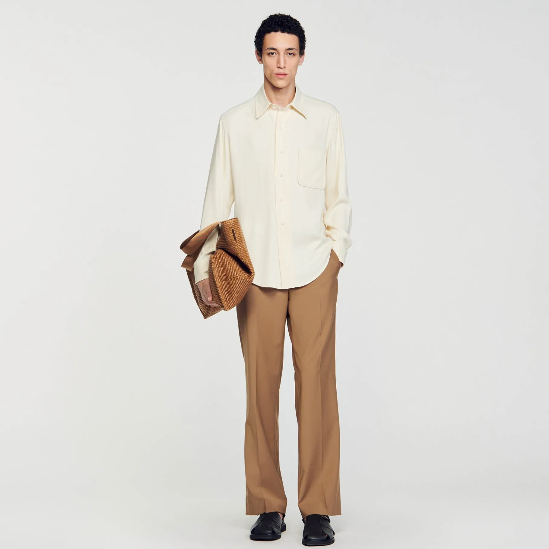 Online SANDRO Chemise Fluide Ecru