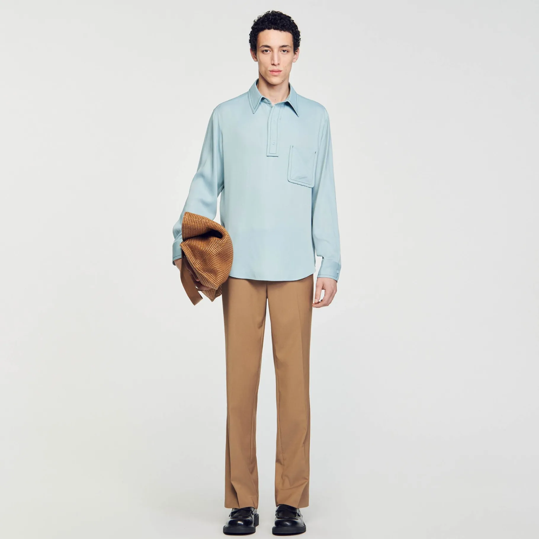 Cheap SANDRO Chemise Fluide Bleu Ciel