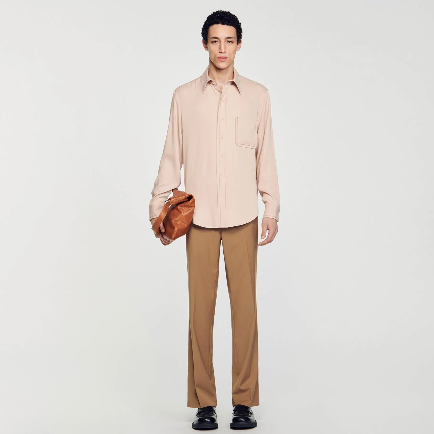 Sale SANDRO Chemise Fluide Rose