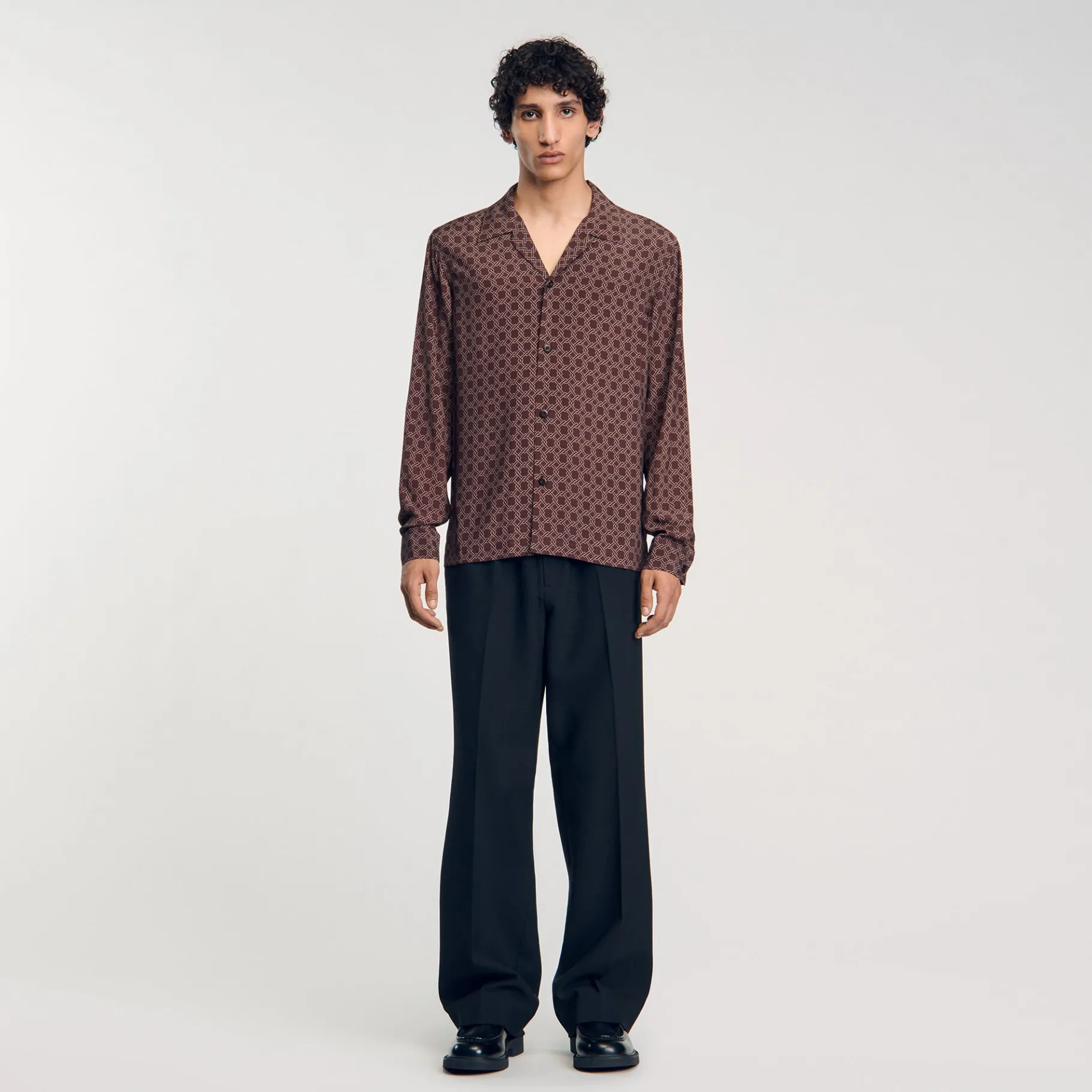 Best Sale SANDRO Chemise Fluide Marron