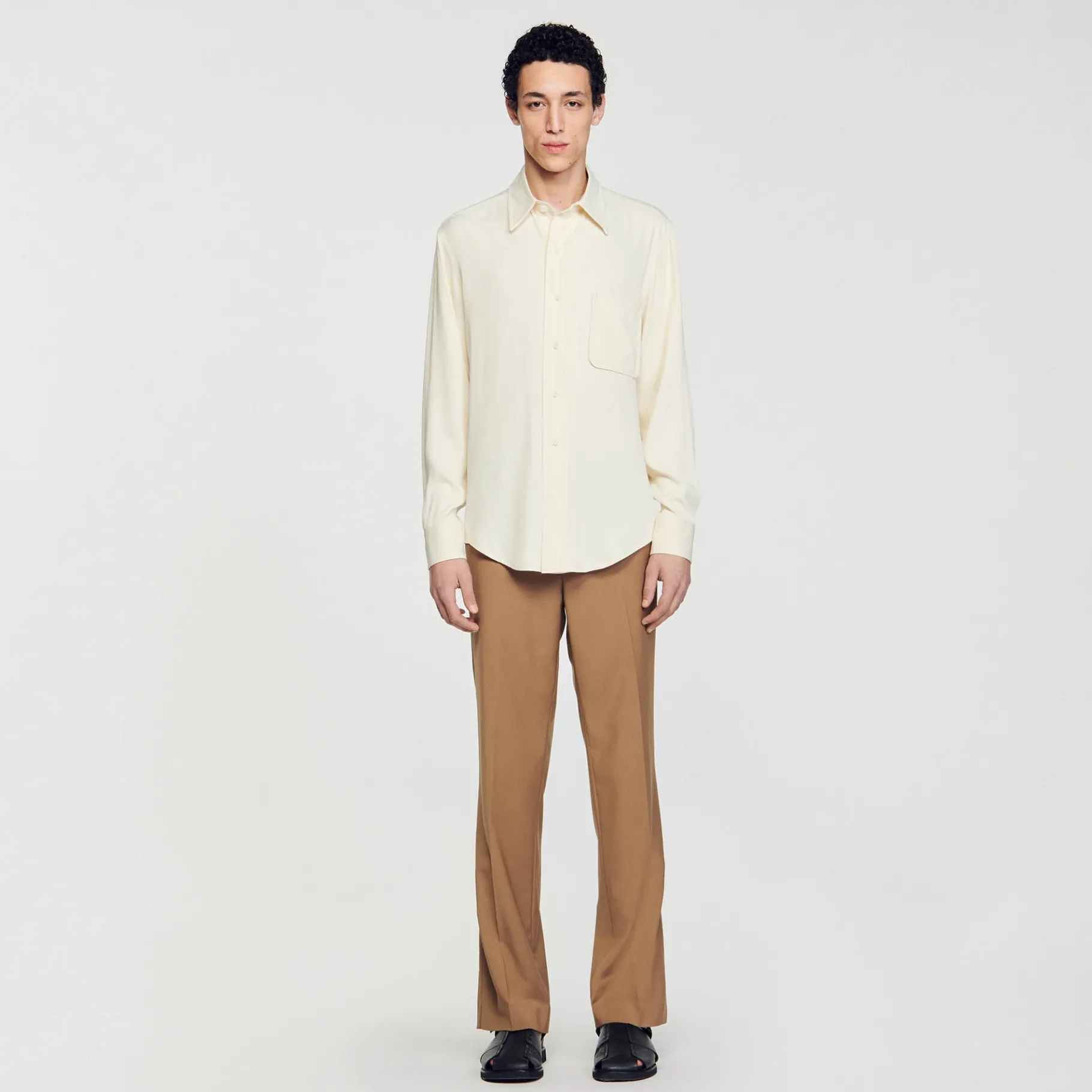 Online SANDRO Chemise Fluide Ecru