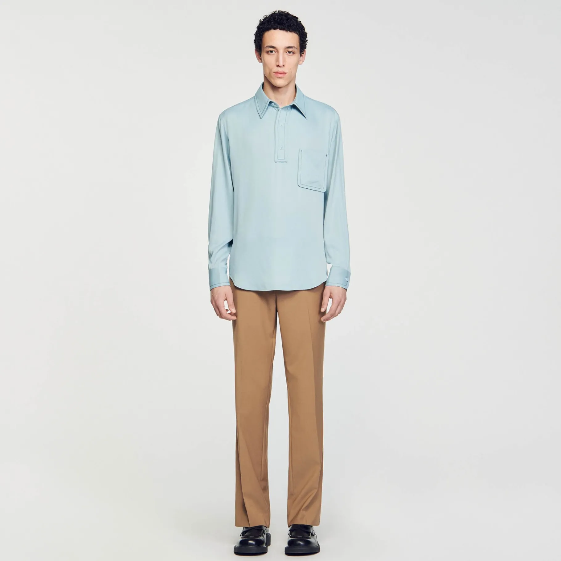 Cheap SANDRO Chemise Fluide Bleu Ciel