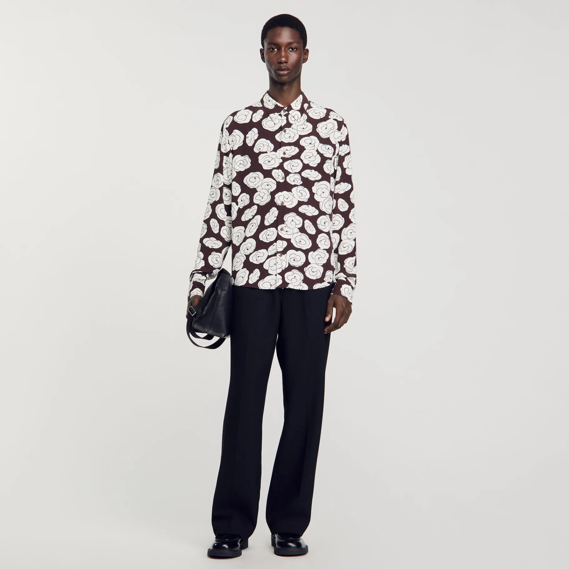Cheap SANDRO Chemise Imprimé Camélias Marron