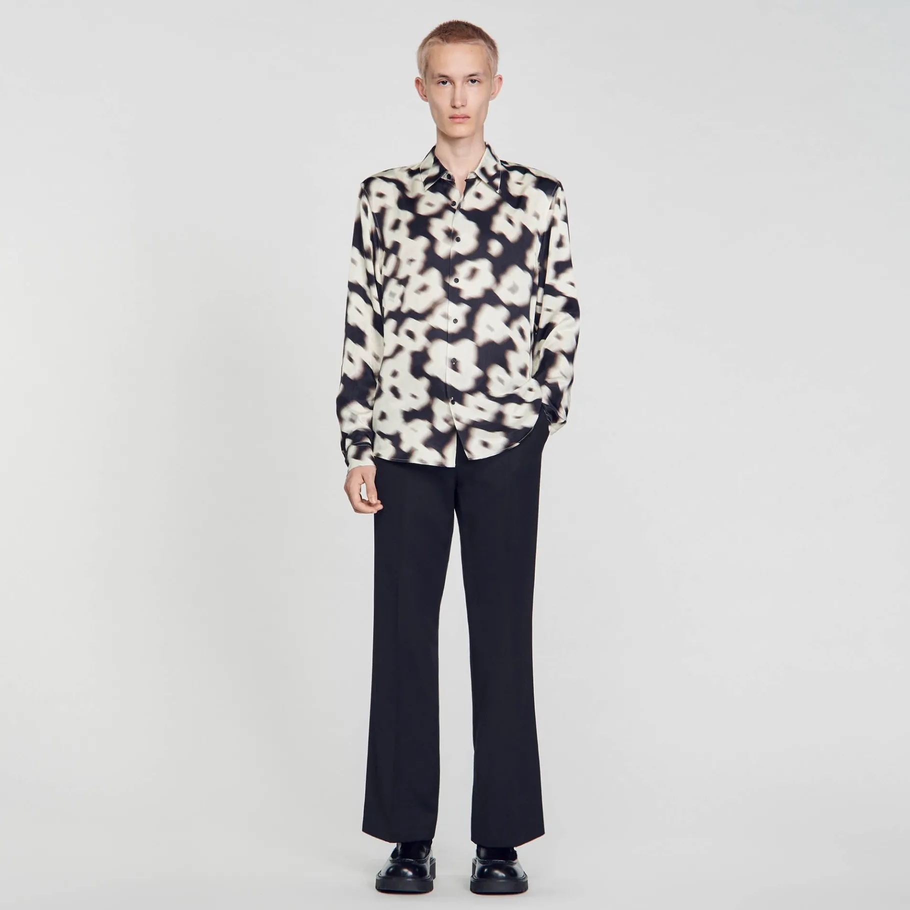 Best Sale SANDRO Chemise Imprimé Fleurs Ecru