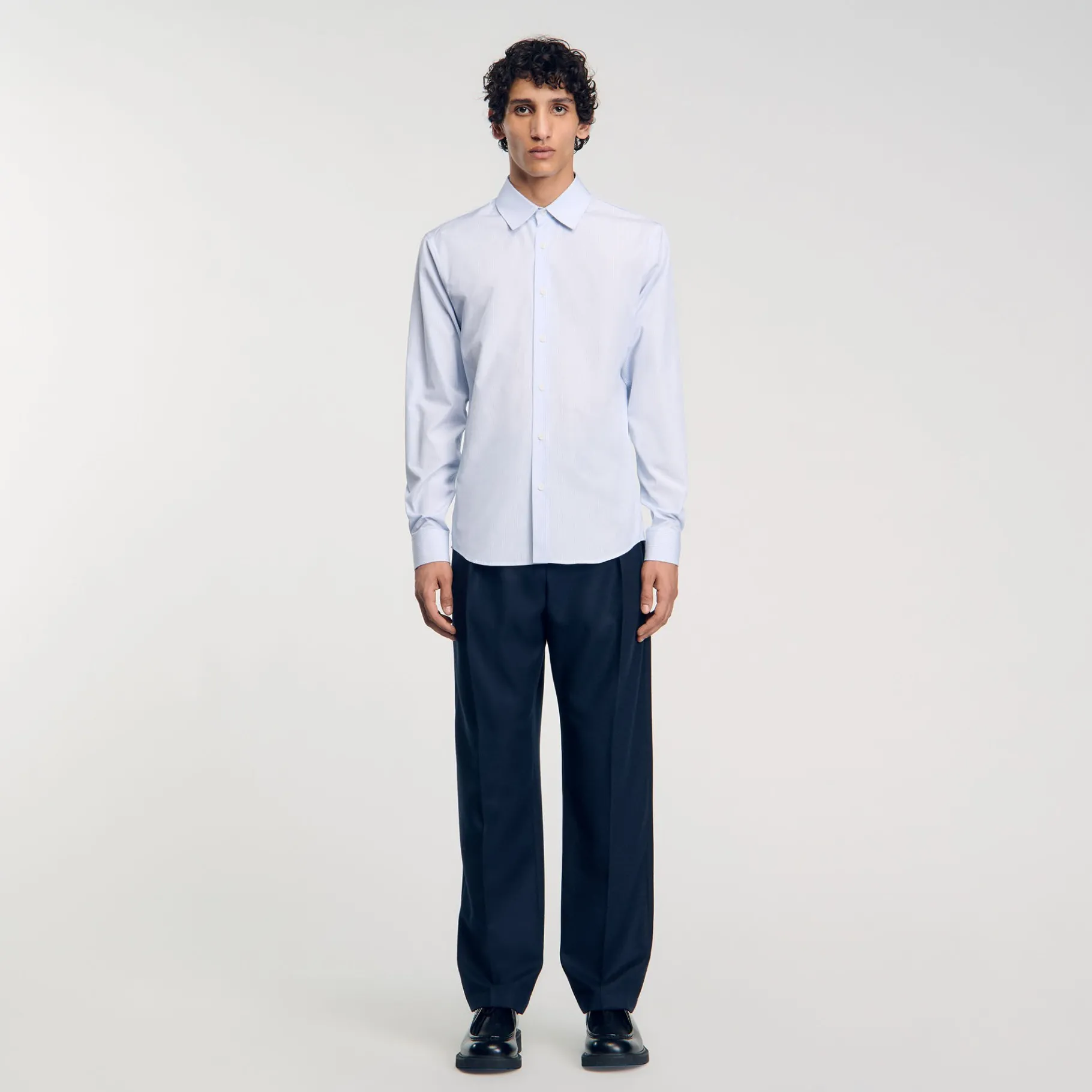 Clearance SANDRO Chemise Rayée Bleu Ciel