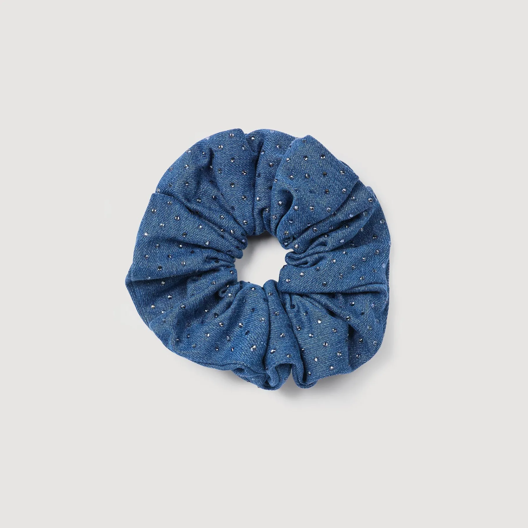 Best Sale SANDRO Chouchou En Denim Strassé Bleu jean