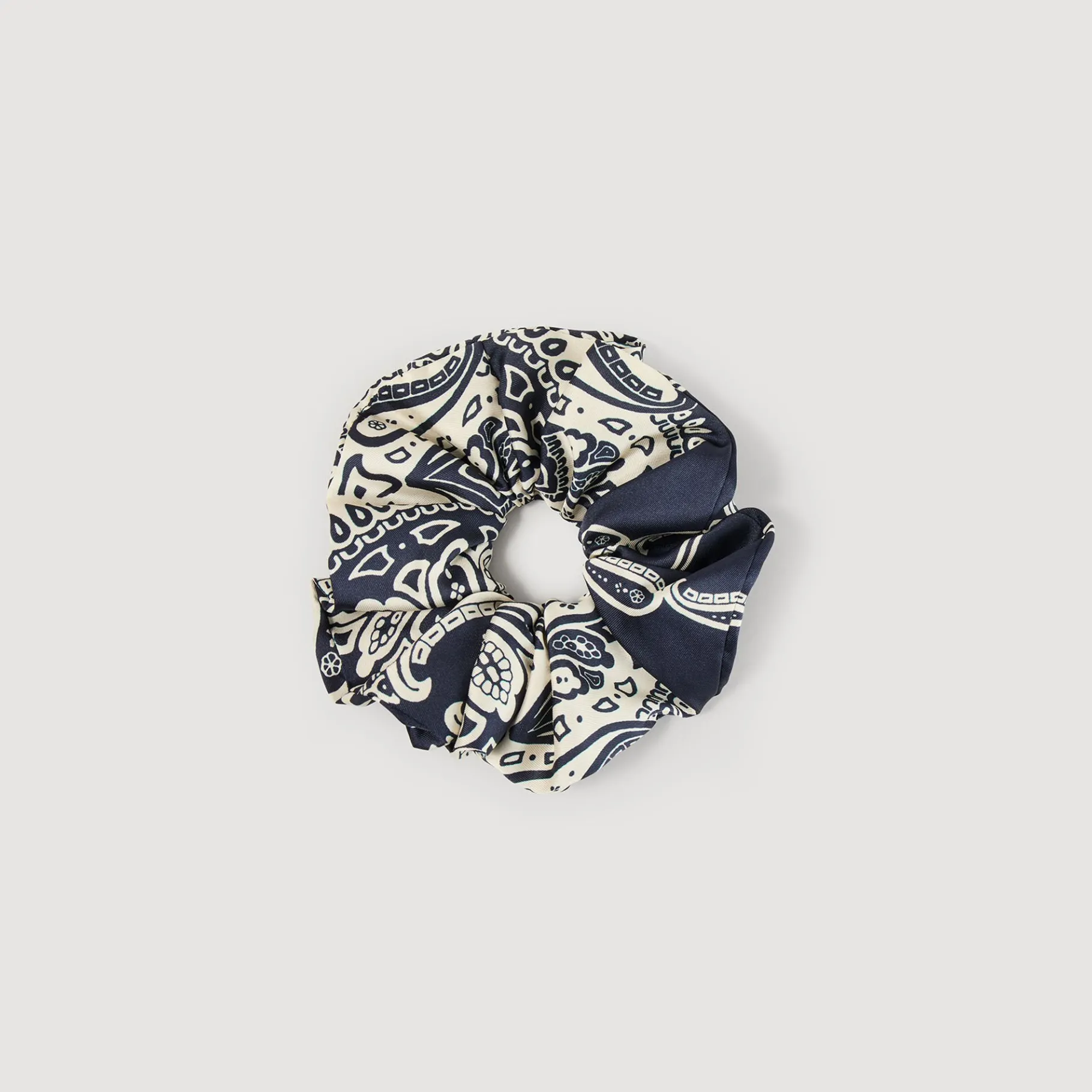 Shop SANDRO Chouchou Imprimé Bandana Marine / Beige
