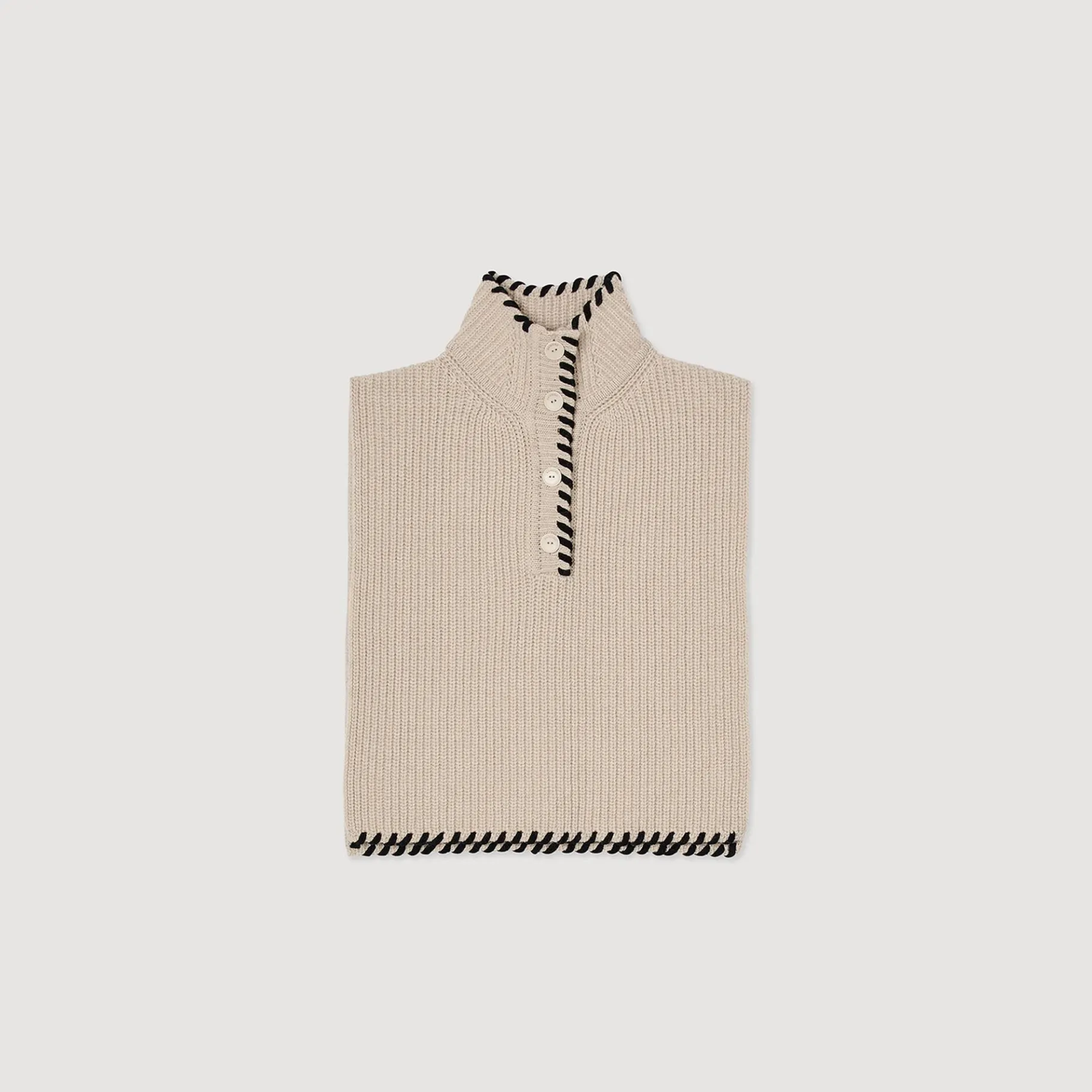 Store SANDRO Col En Maille Beige