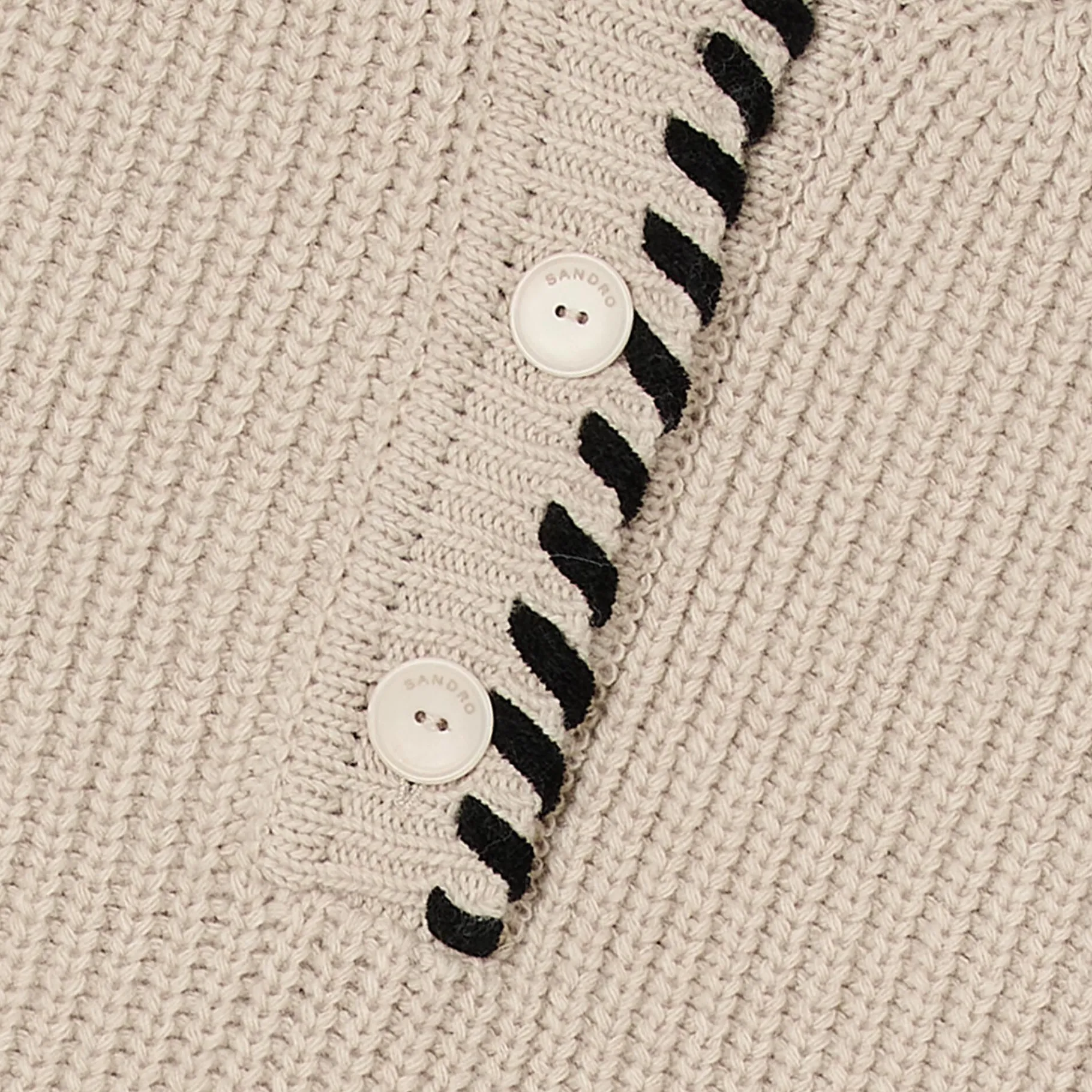 Store SANDRO Col En Maille Beige