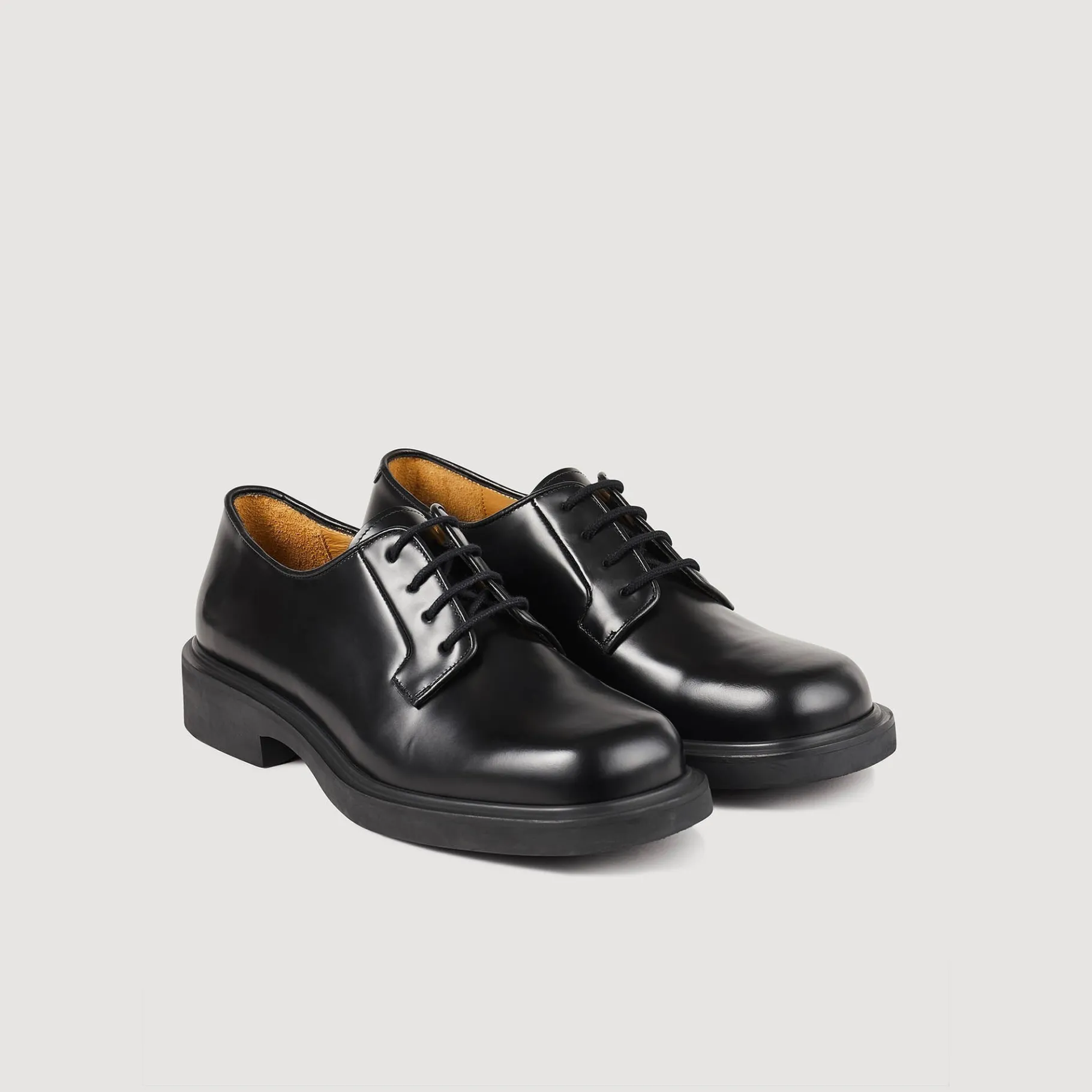 Best SANDRO Derbies En Cuir Glacé Noir