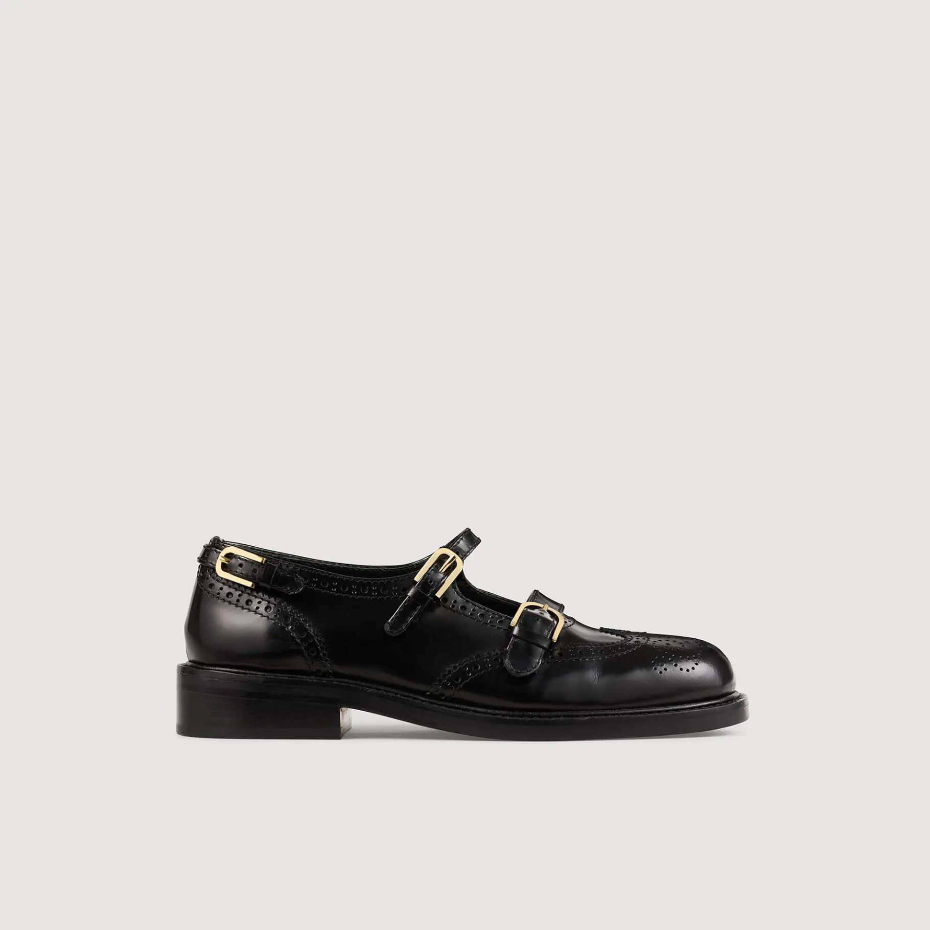 Cheap SANDRO Derbies Ouvertes Multi-boucles Noir