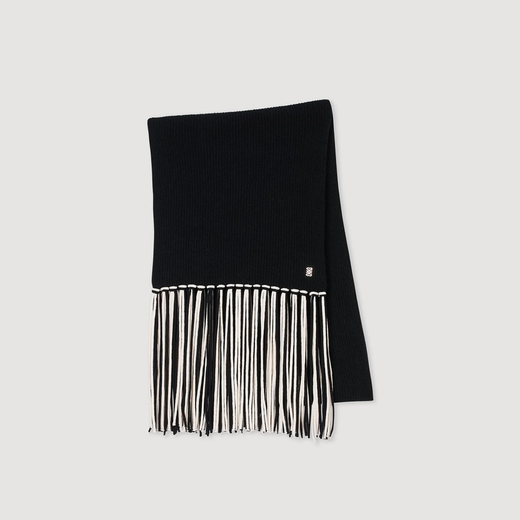 Store SANDRO Echarpe En Maille Noir