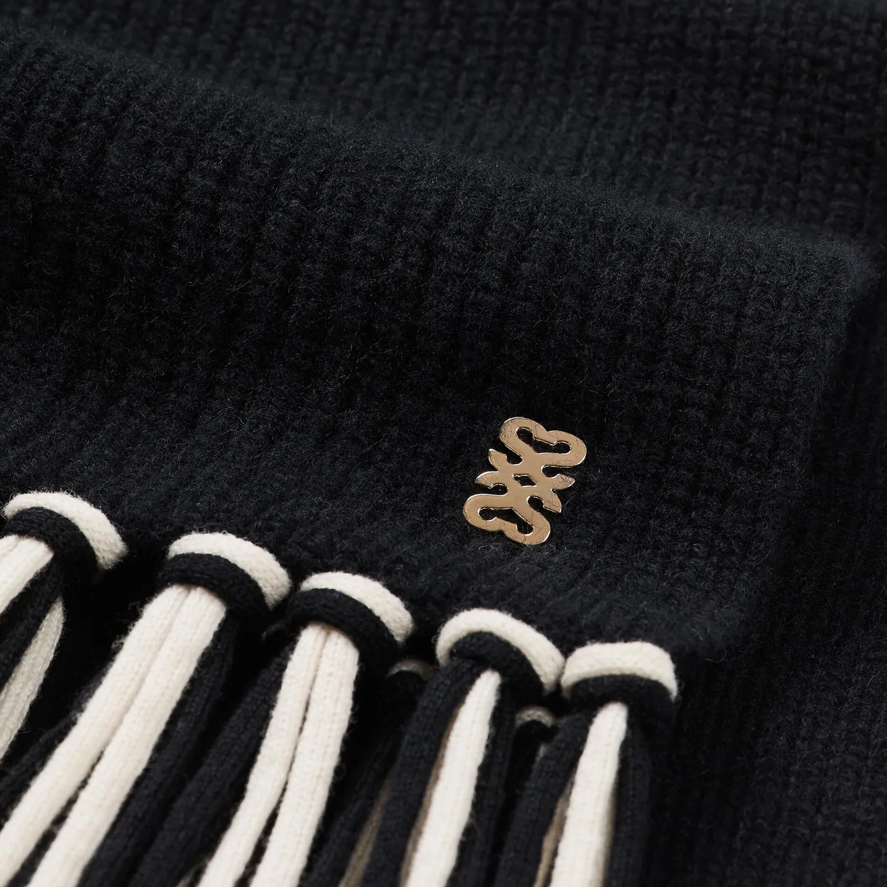 Store SANDRO Echarpe En Maille Noir