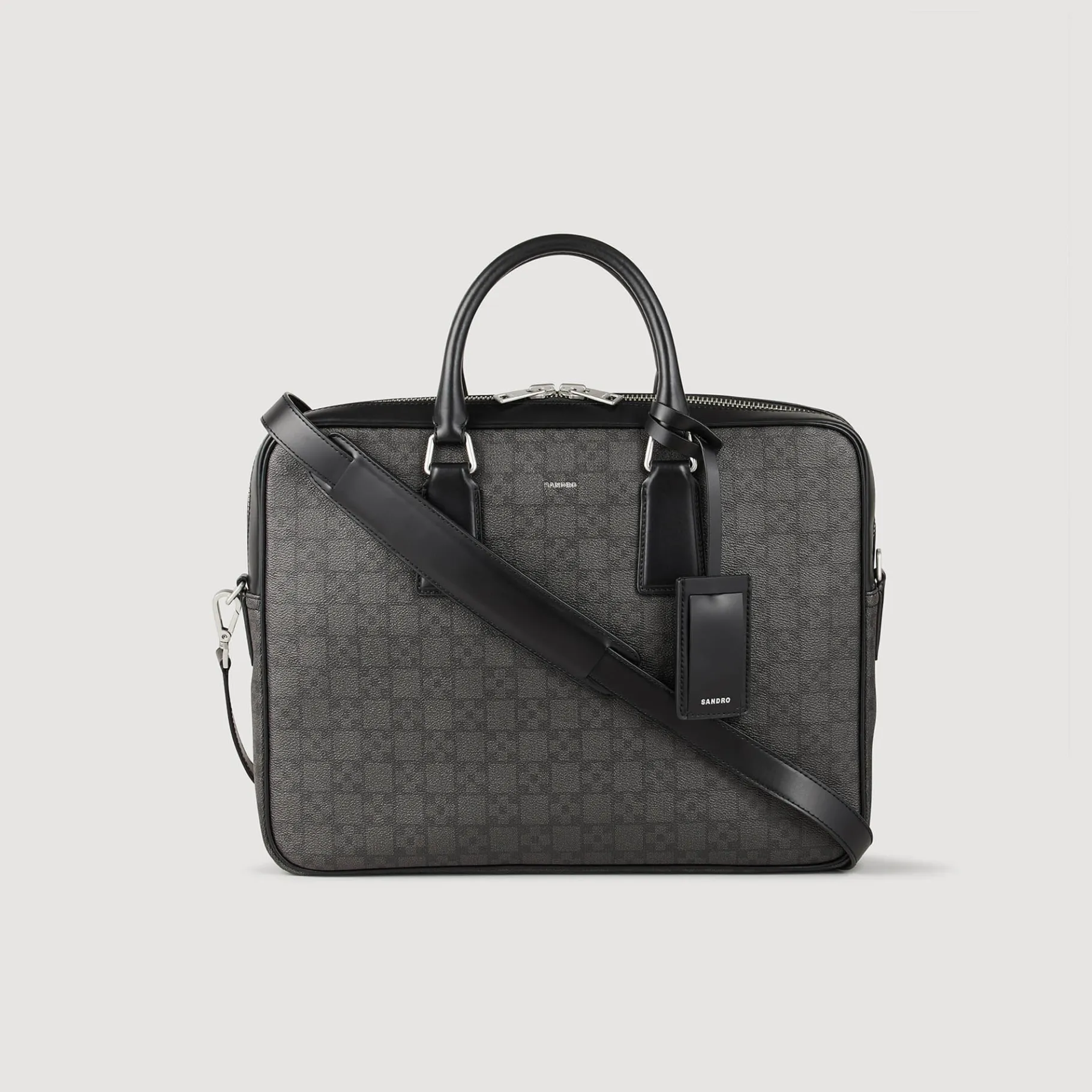 Best SANDRO Grand Briefcase Square Cross Noir