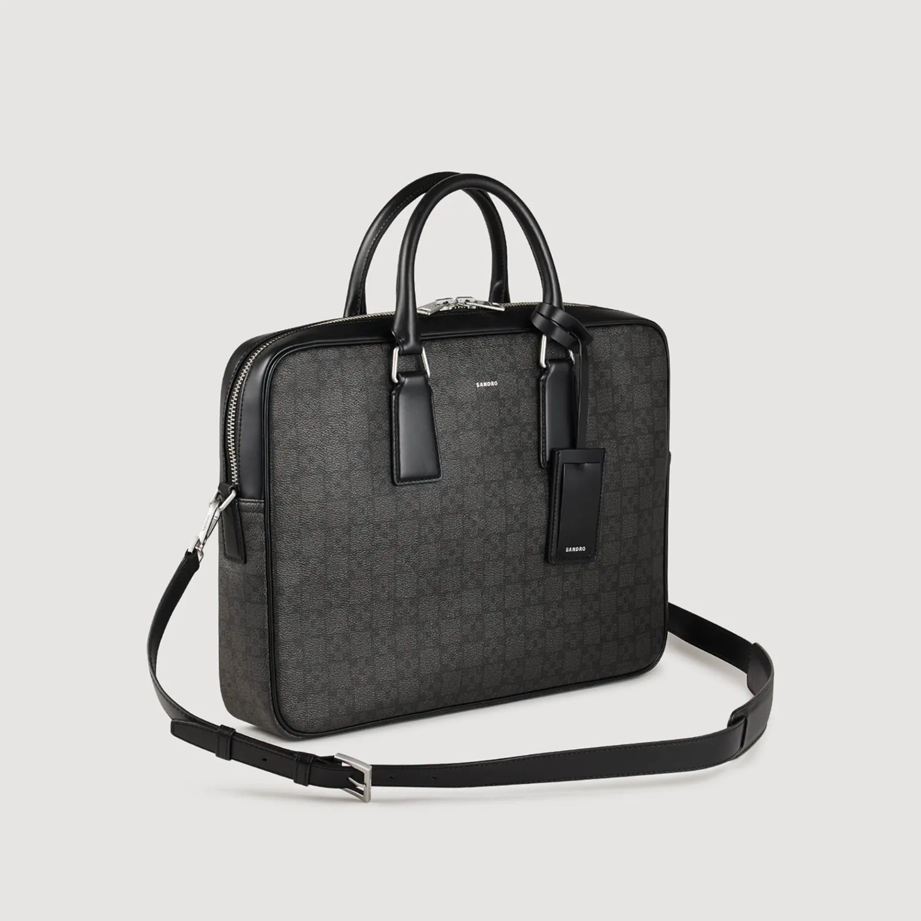 Best SANDRO Grand Briefcase Square Cross Noir