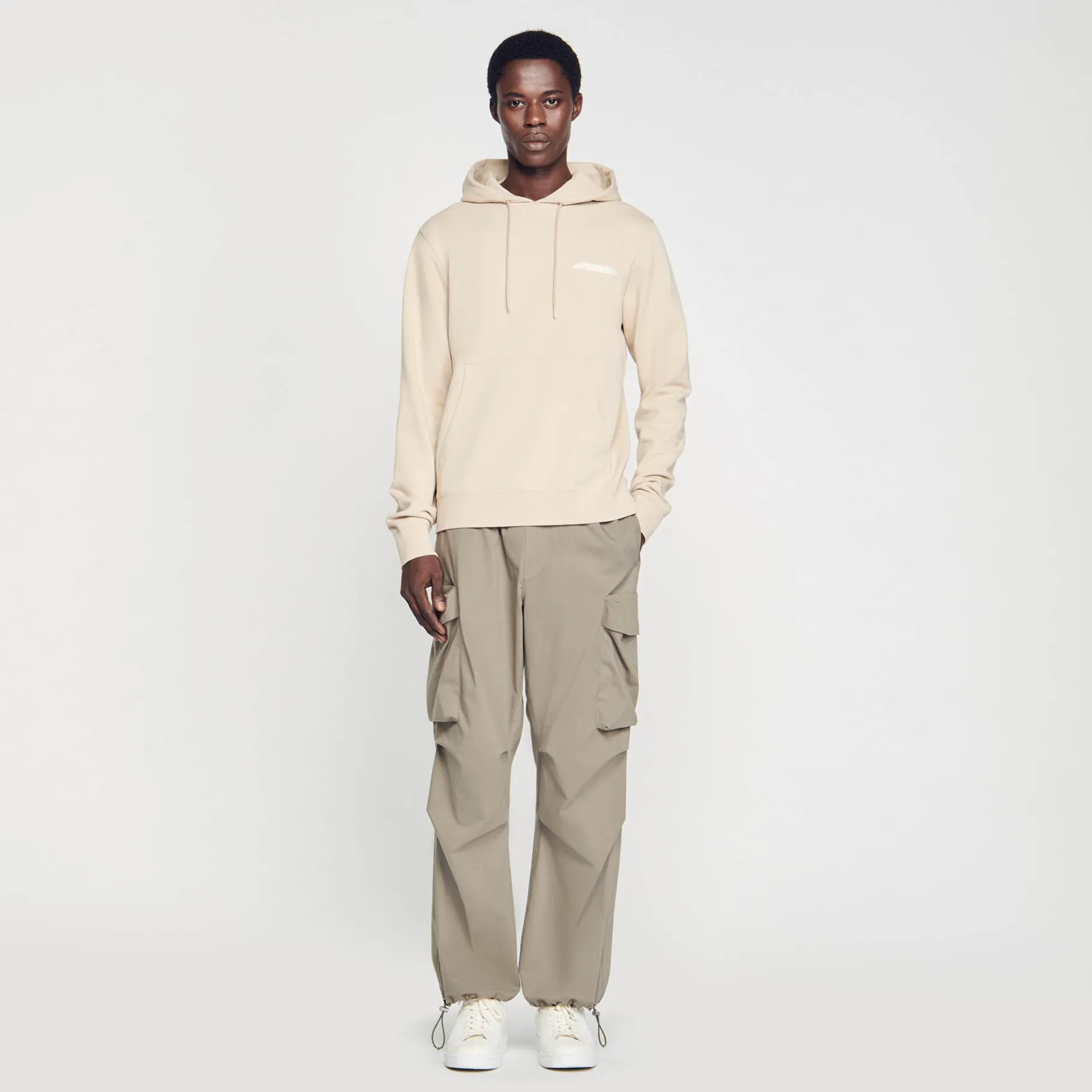 Cheap SANDRO Hoodie à Capuche Beige