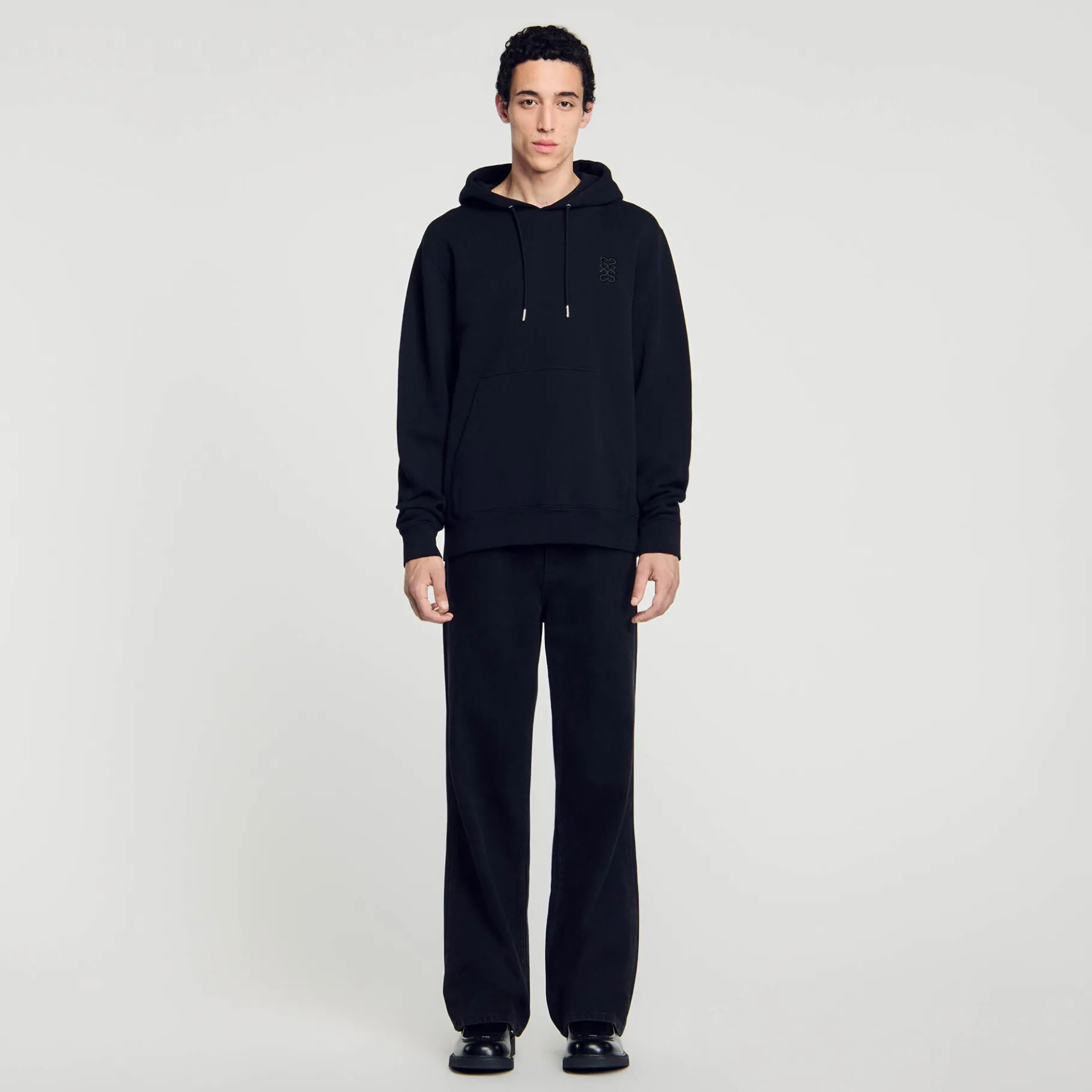 Cheap SANDRO Hoodie à Capuche Noir