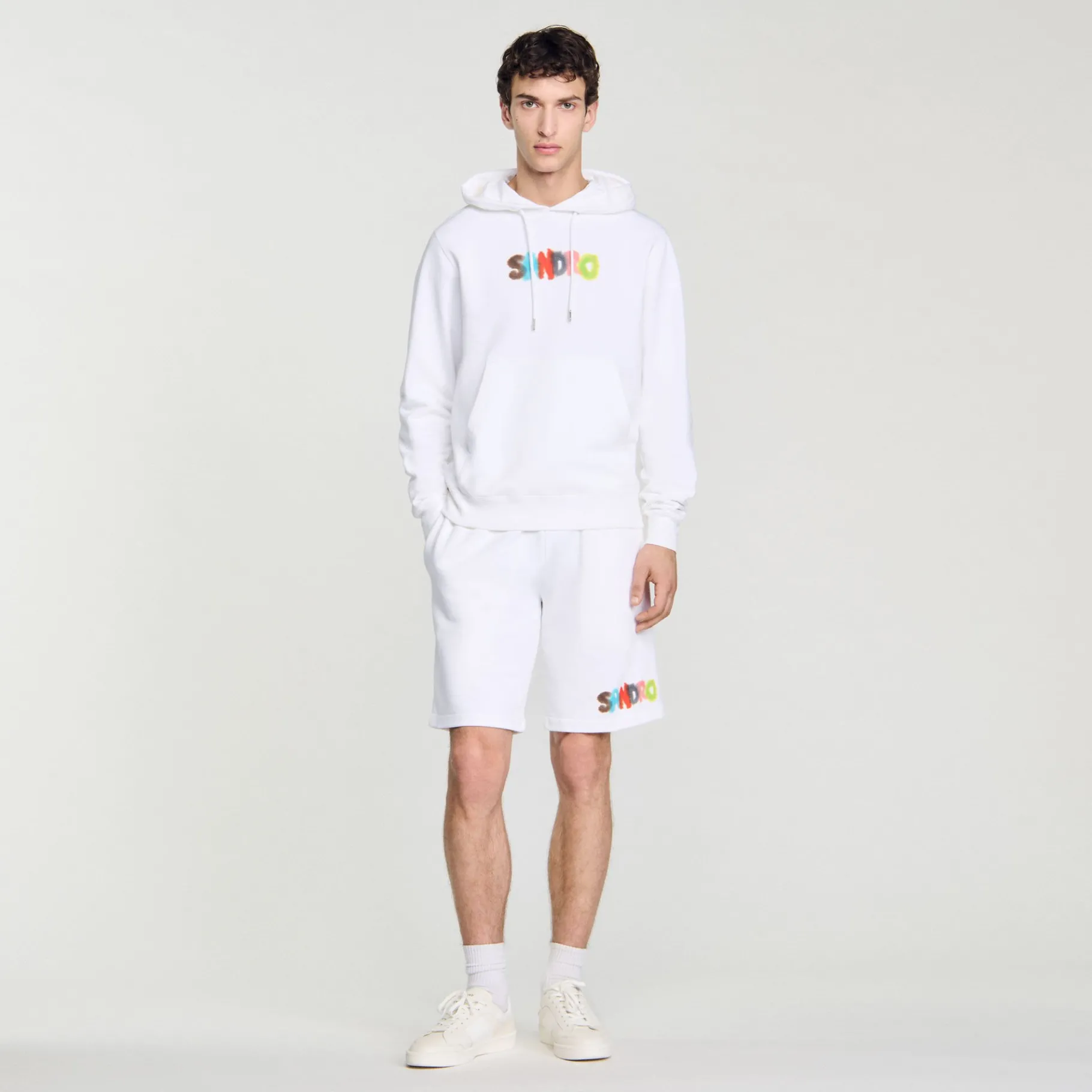 Hot SANDRO Hoodie à Capuche Wild Animals blanc