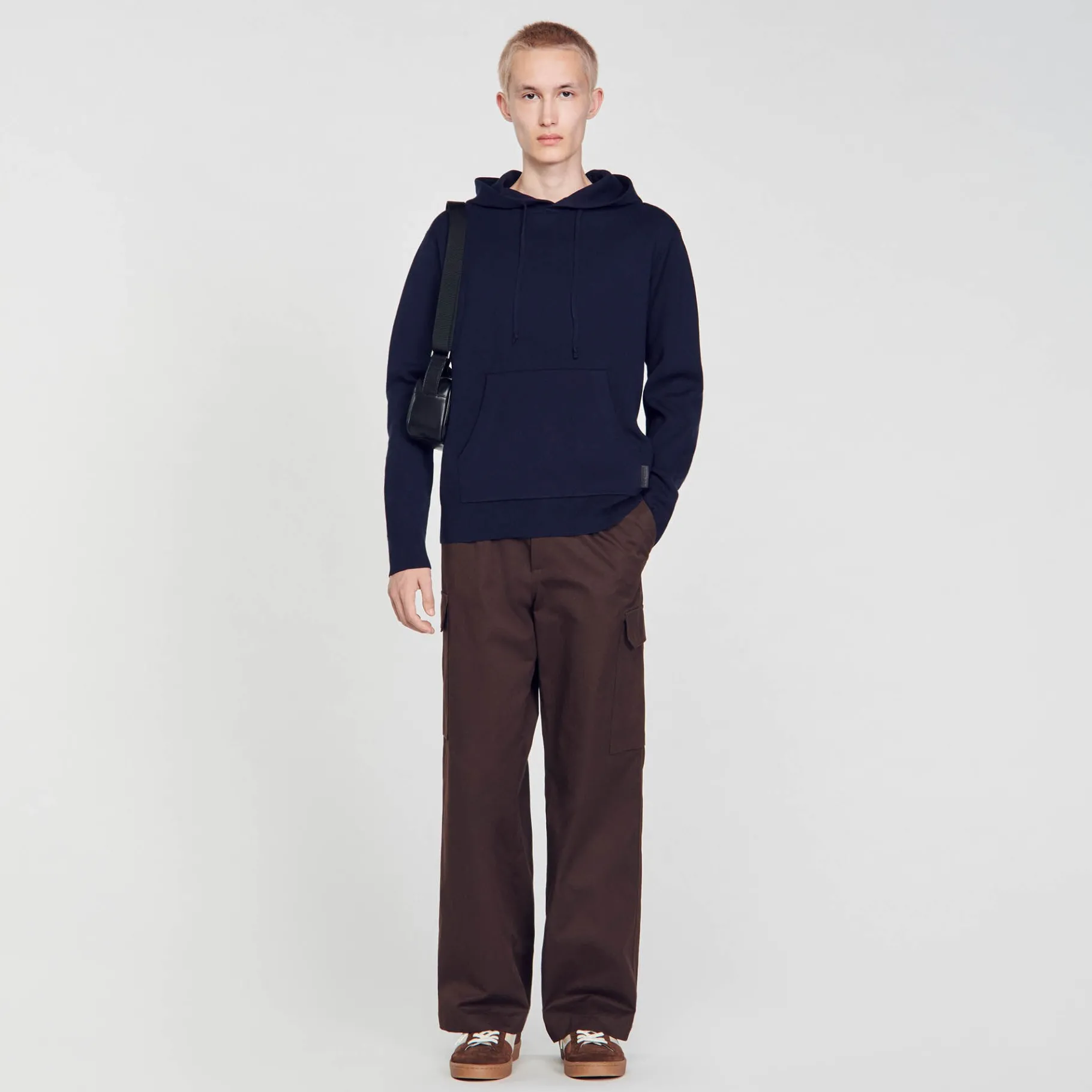 Best SANDRO Hoodie En Maille Marine