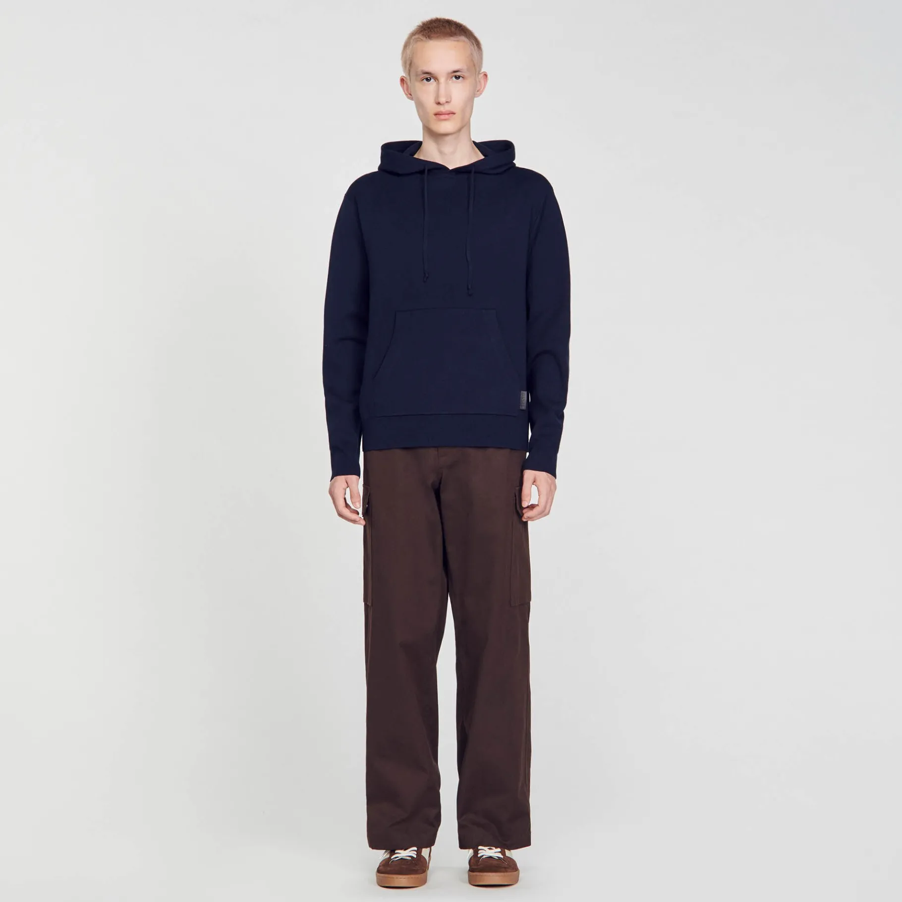 Best SANDRO Hoodie En Maille Marine
