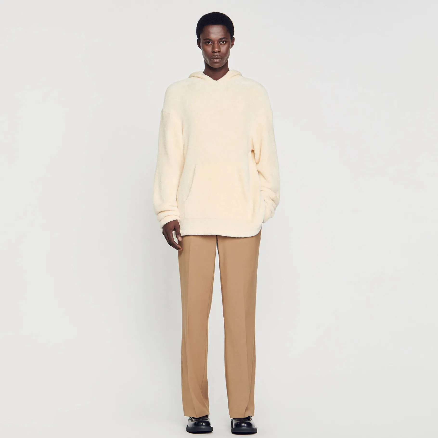 Best SANDRO Hoodie En Polaire Ecru