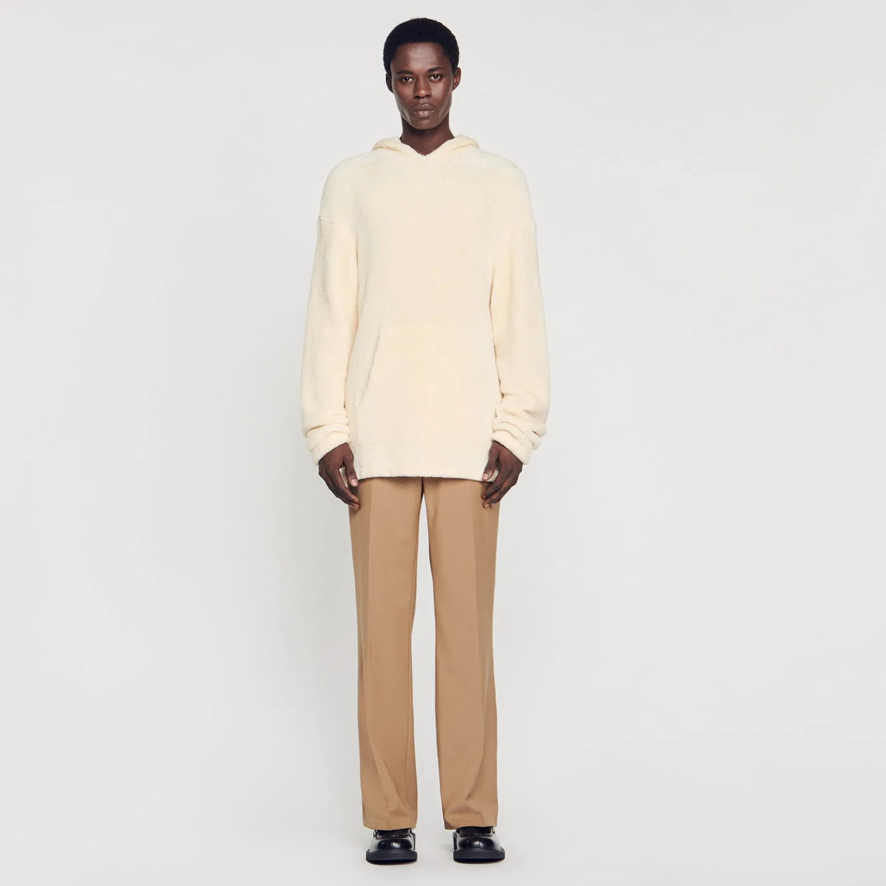 Best SANDRO Hoodie En Polaire Ecru