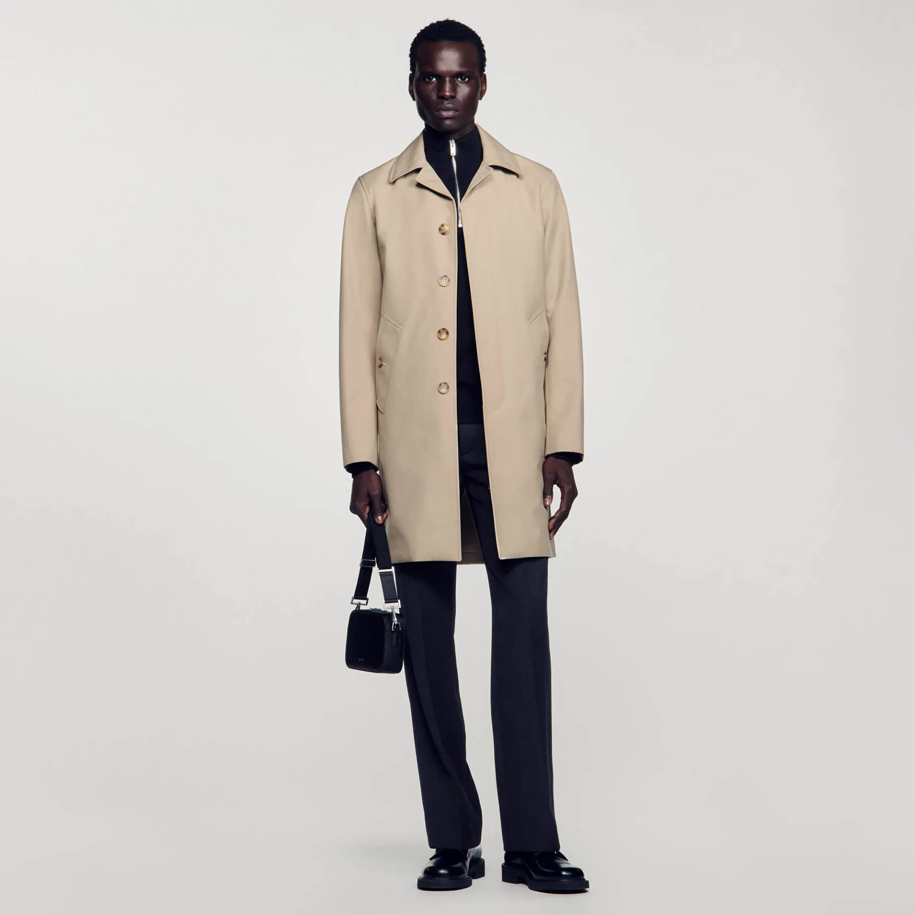 Discount SANDRO Imperméable Droit Beige