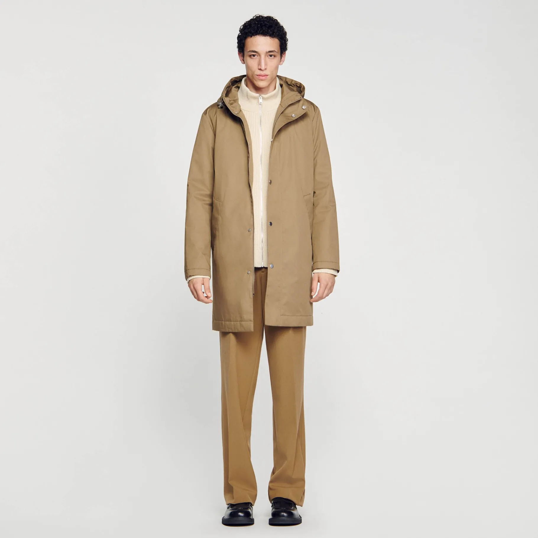 Online SANDRO Imperméable Mac Kaki clair