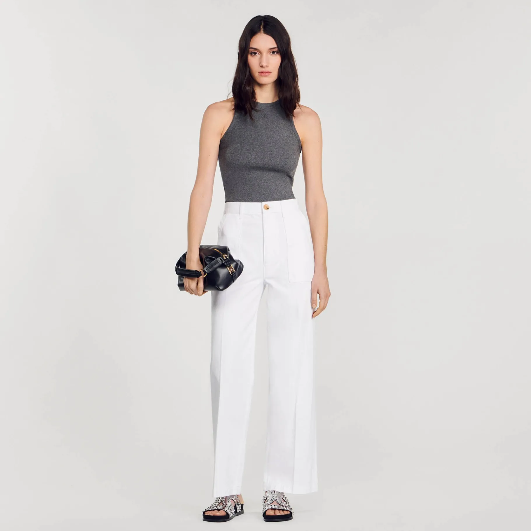 Online SANDRO Jean à Grandes Poches blanc