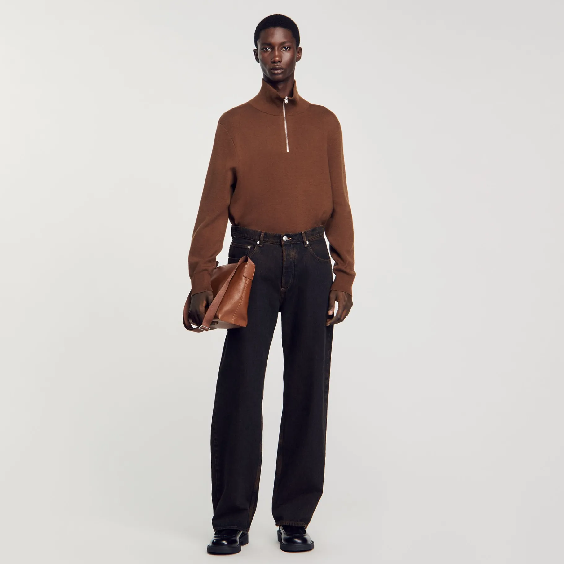 Sale SANDRO Jean Baggy Noir