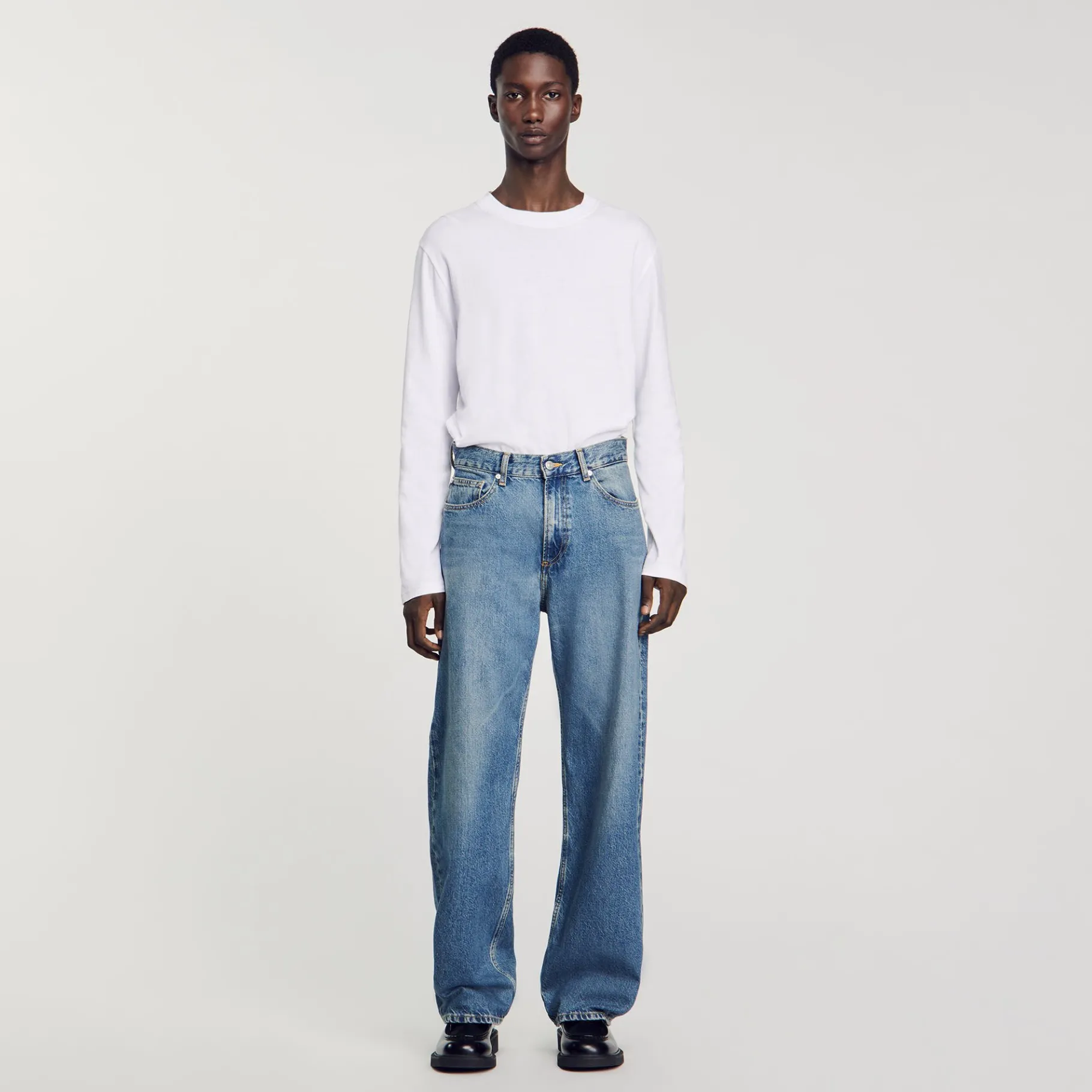Hot SANDRO Jean Baggy Bleu