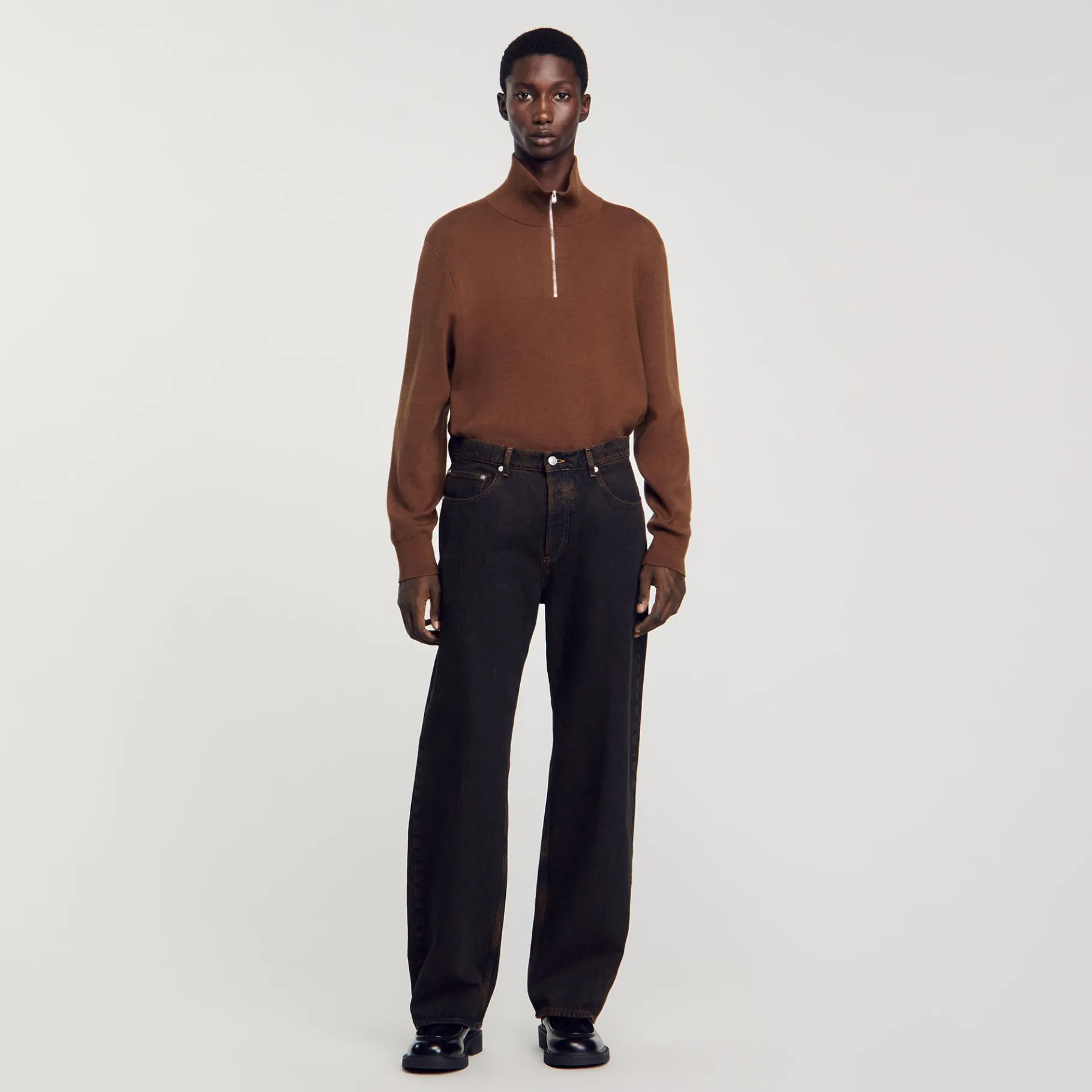 Sale SANDRO Jean Baggy Noir