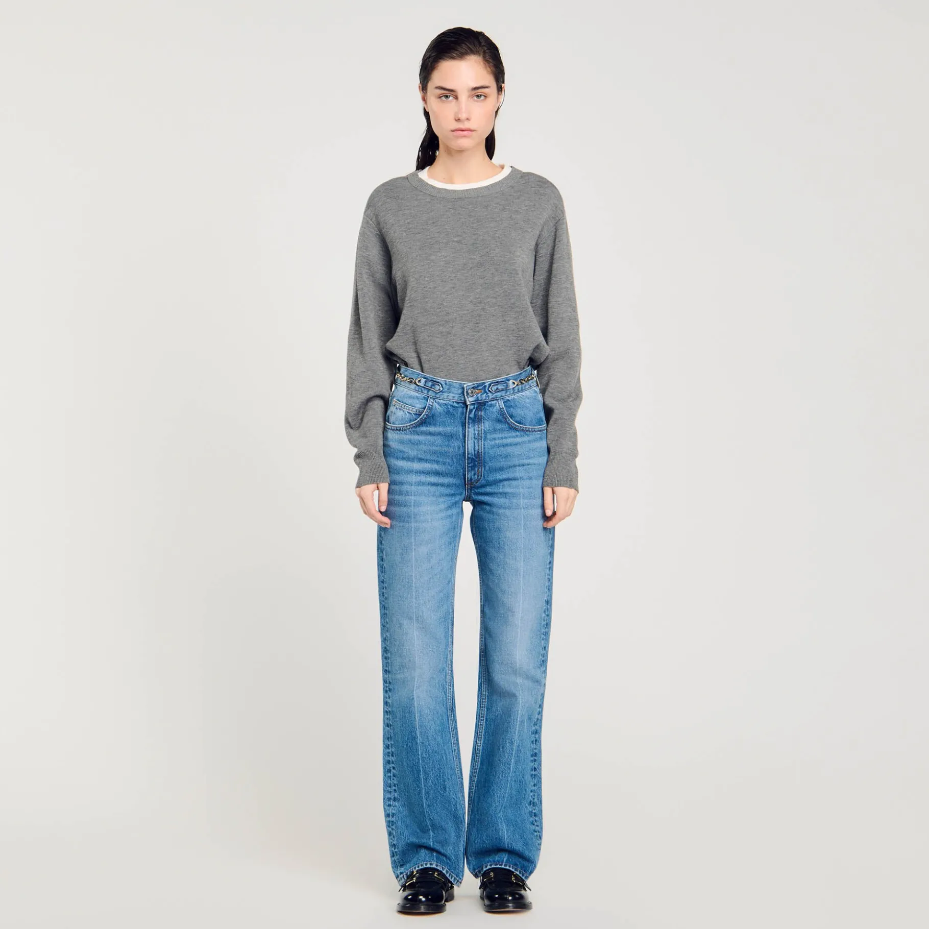 Outlet SANDRO Jean Détail Gourmettes Bleu jean