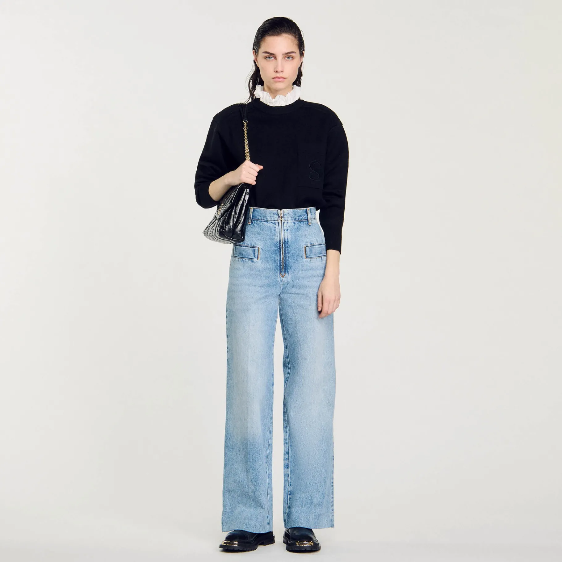New SANDRO Jean Large Bleu jean