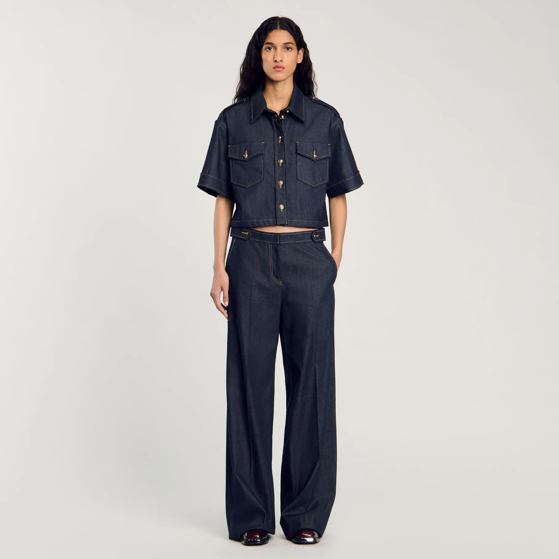 Store SANDRO Jean Large Brut Bleu brut