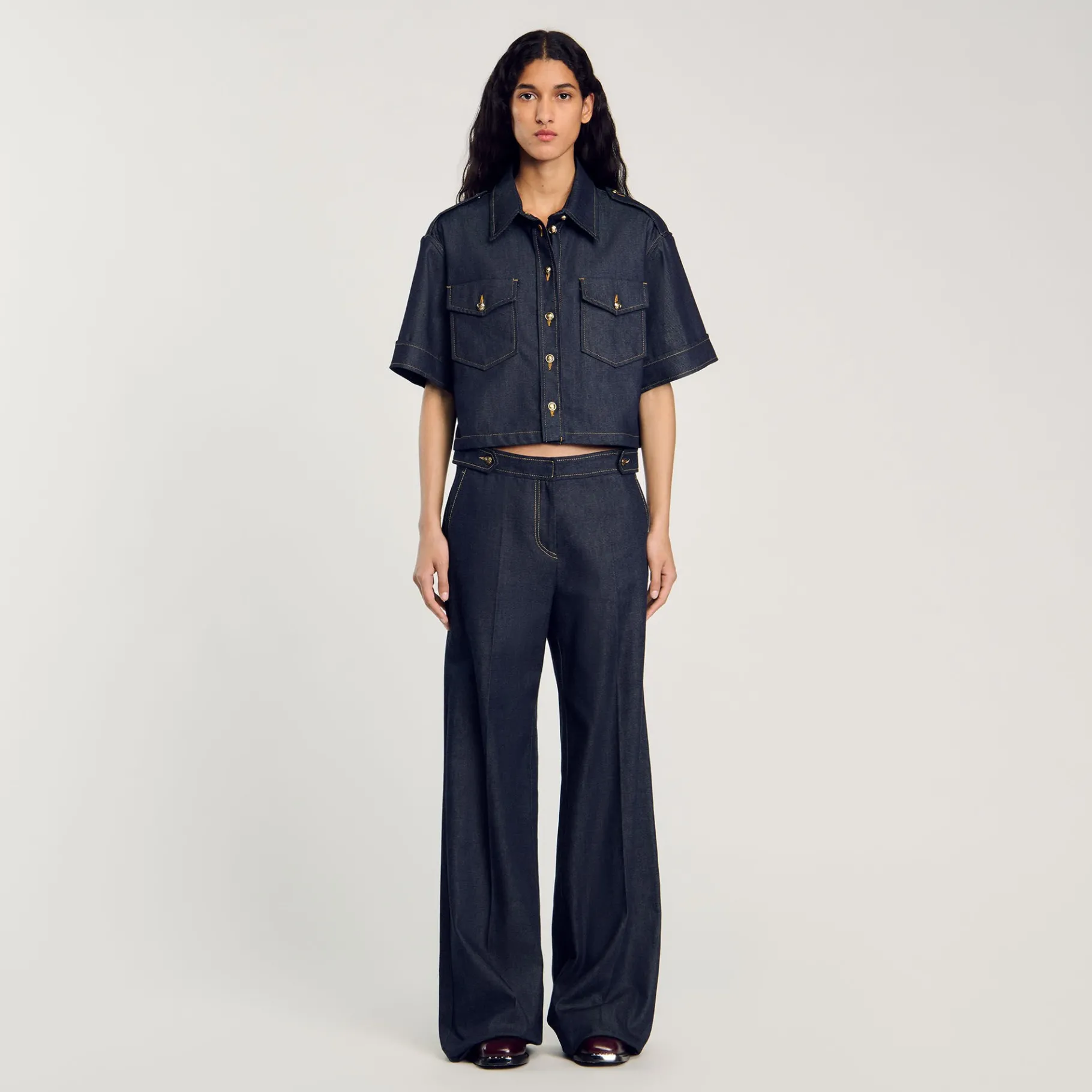 Store SANDRO Jean Large Brut Bleu brut