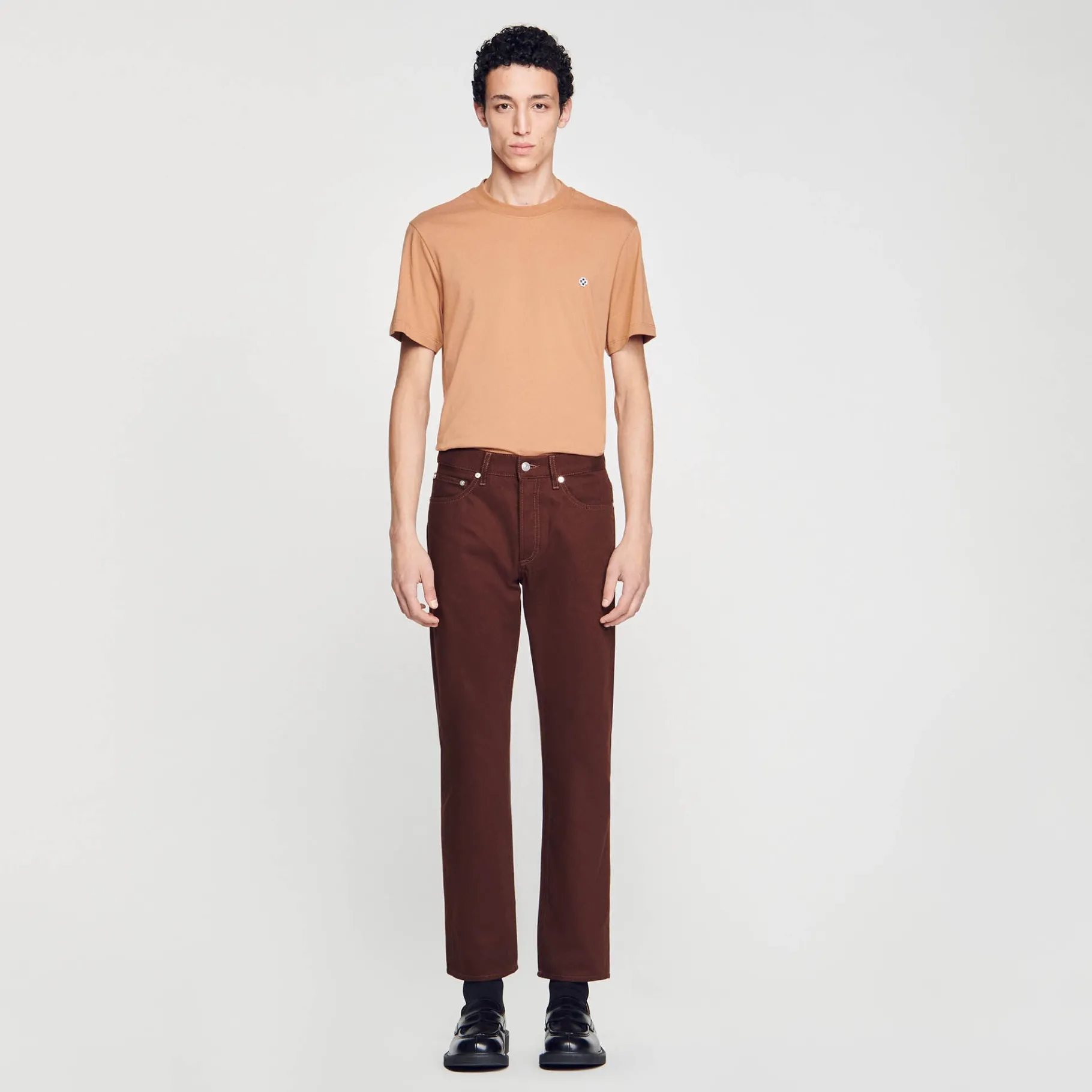 Sale SANDRO Jean Regular Marron Foncé