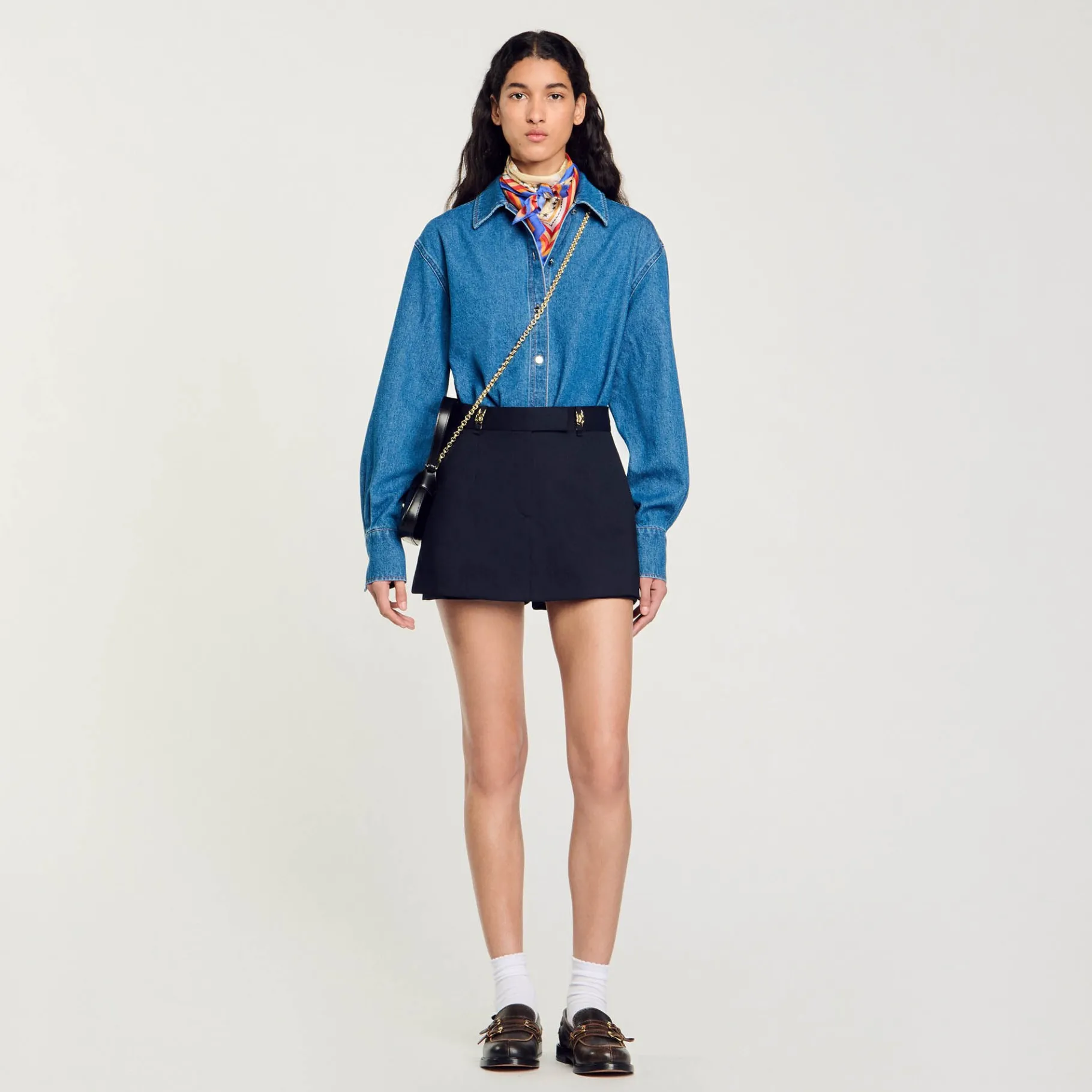 Flash Sale SANDRO Jupe Short à Passants Fantaisie Marine