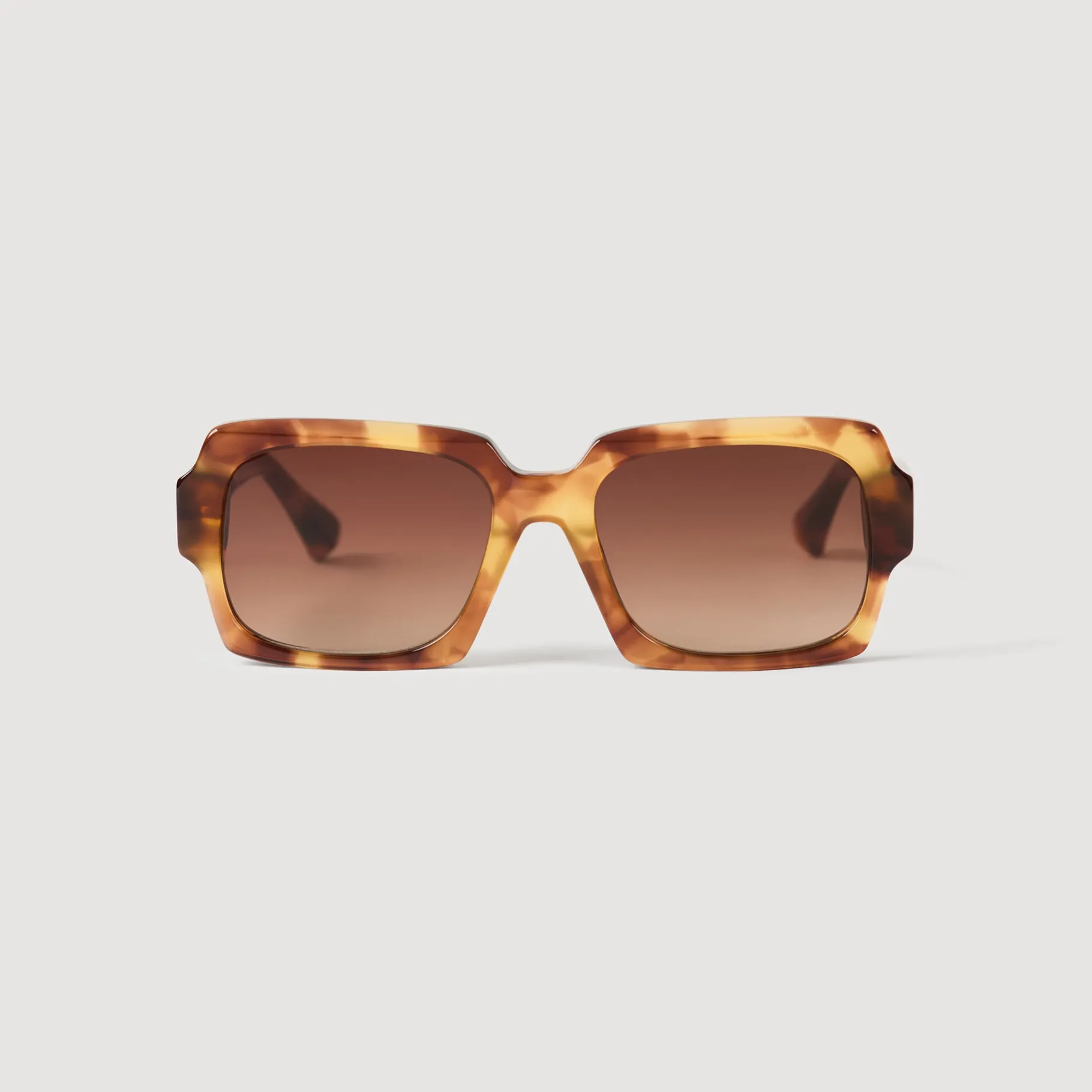 Store SANDRO Lunettes De Soleil Carrées Marron