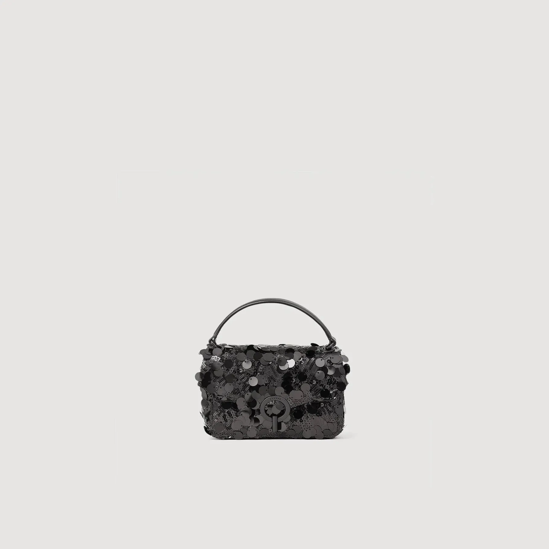 Shop SANDRO Mini Sac Yza Sequins Noir
