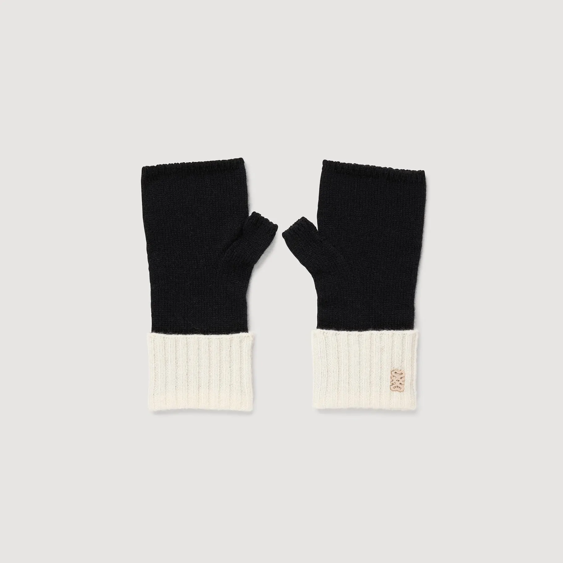 Shop SANDRO Mitaines En Laine Et Cachemire Noir
