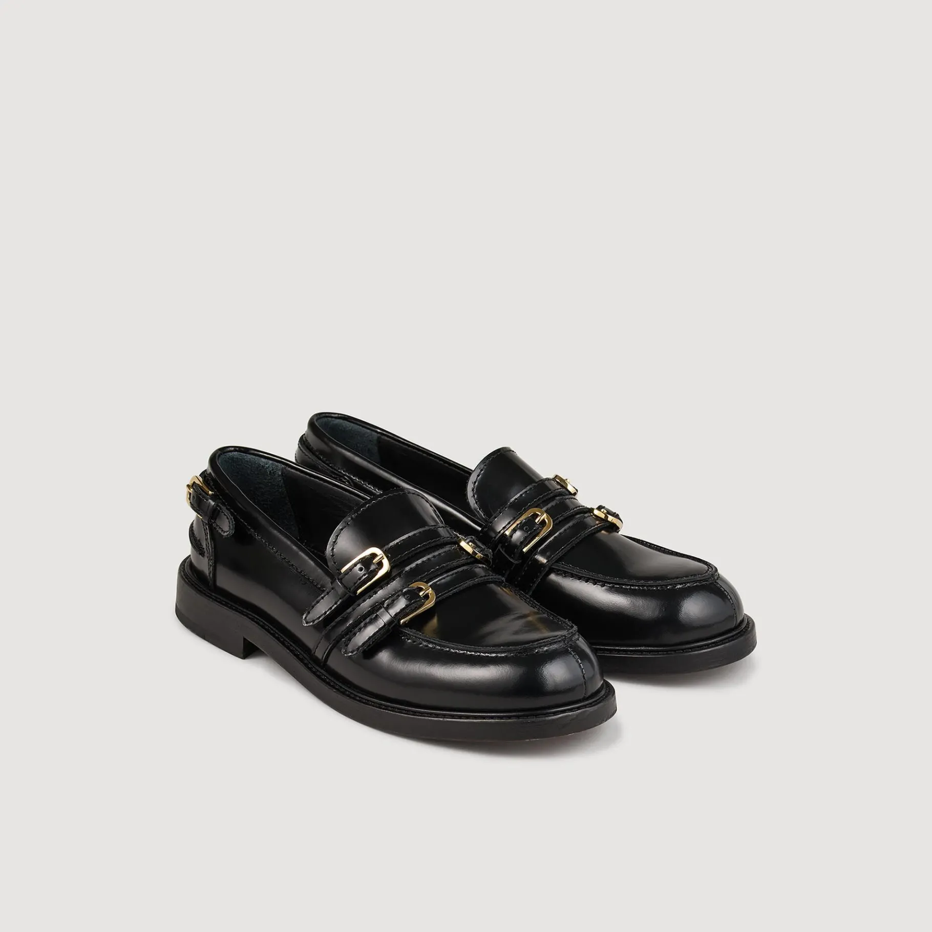 Best Sale SANDRO Mocassins à Boucles Noir