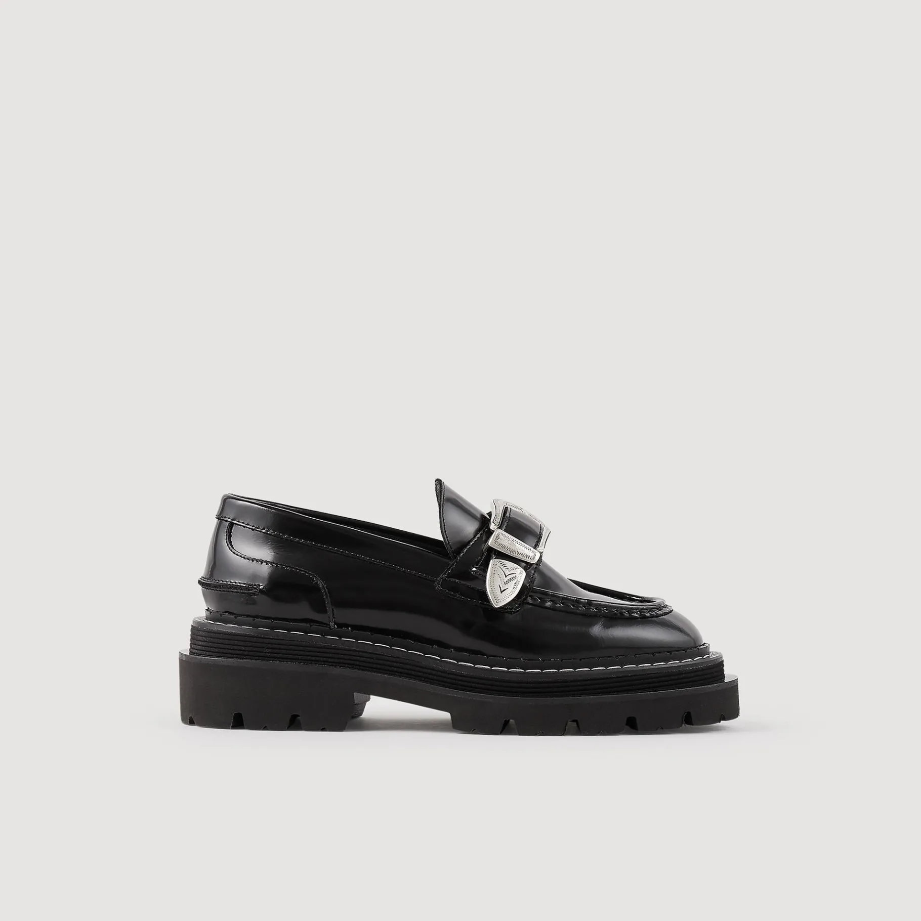 Hot SANDRO Mocassins En Cuir Noir
