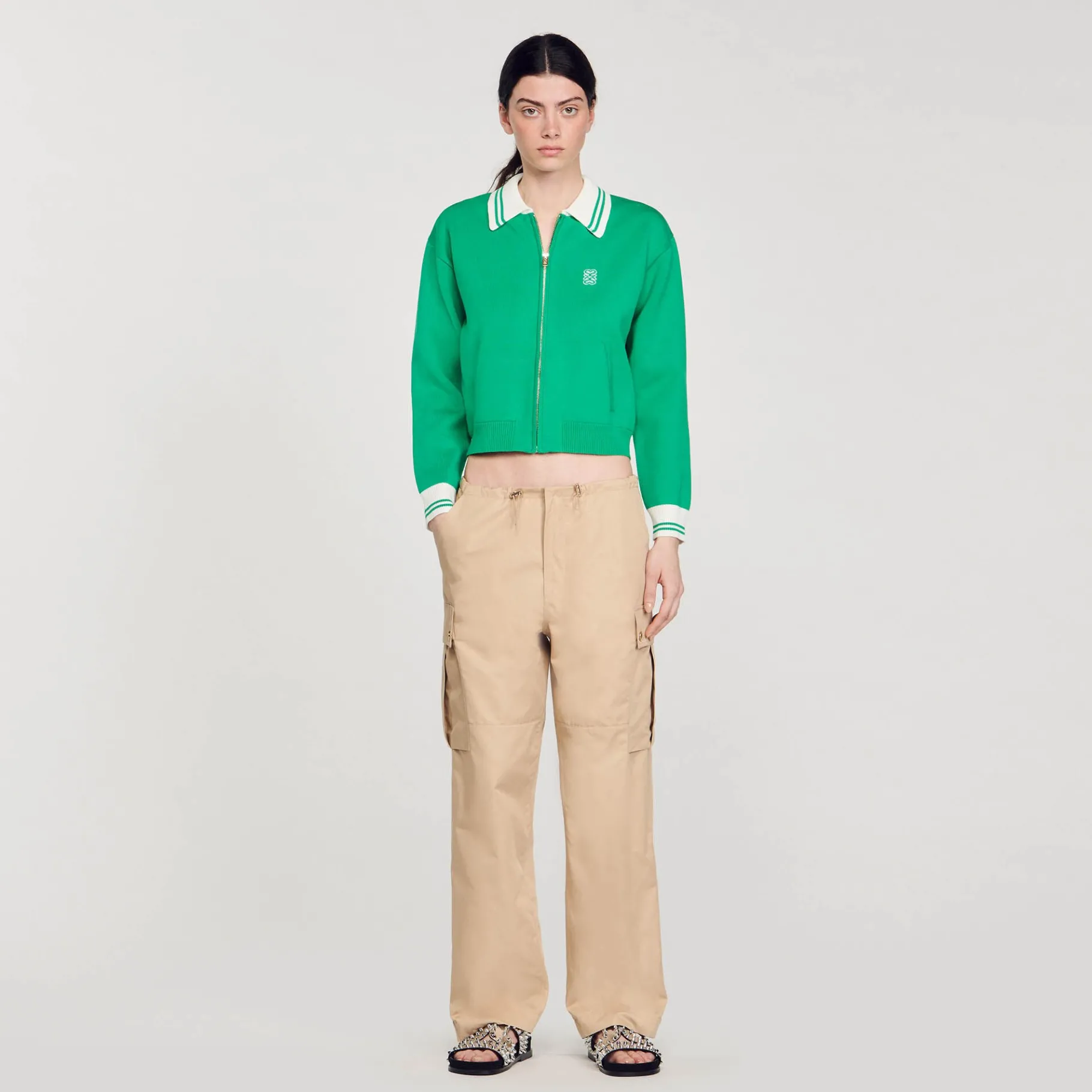 Sale SANDRO Pantalon Cargo Beige
