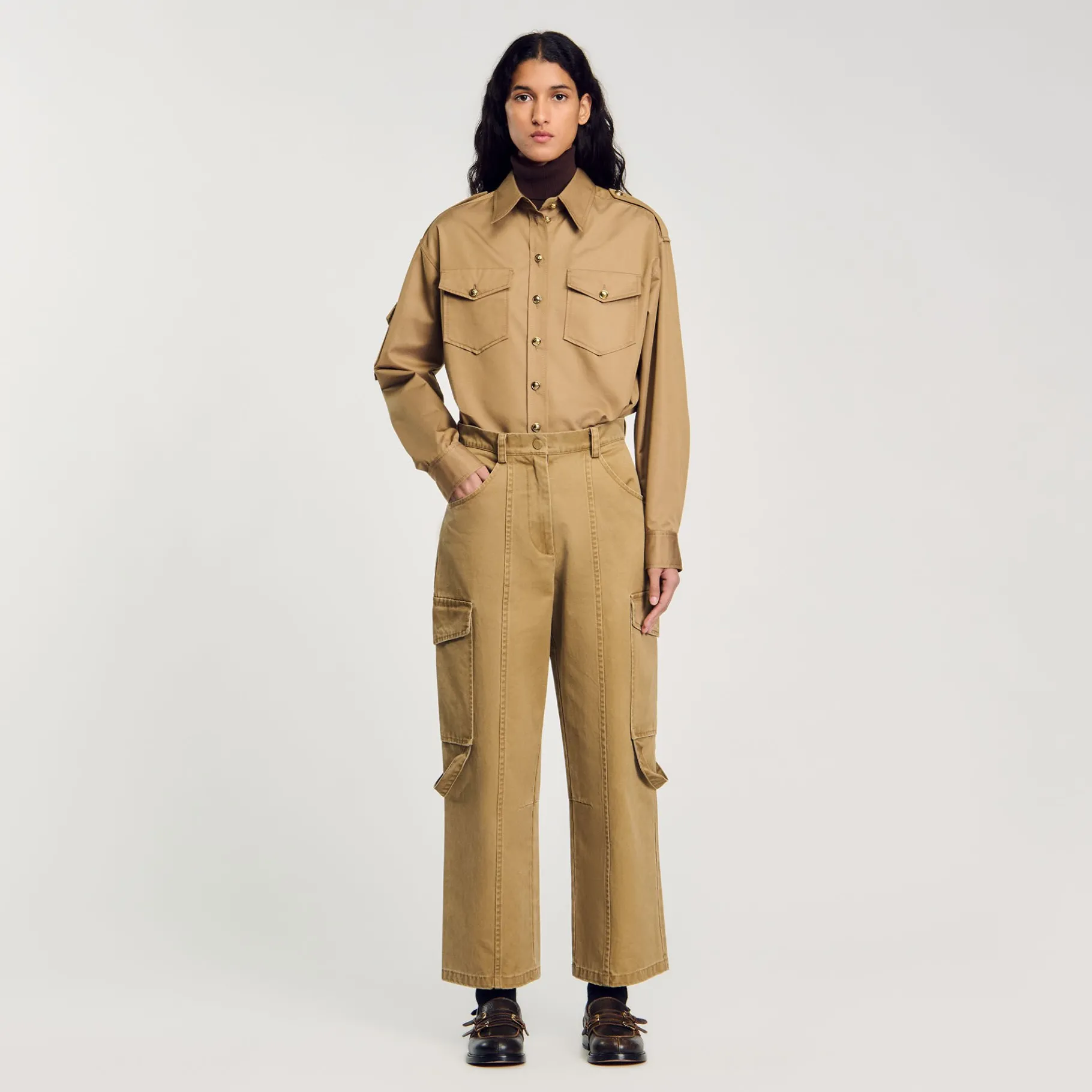 Outlet SANDRO Pantalon Cargo Kaki
