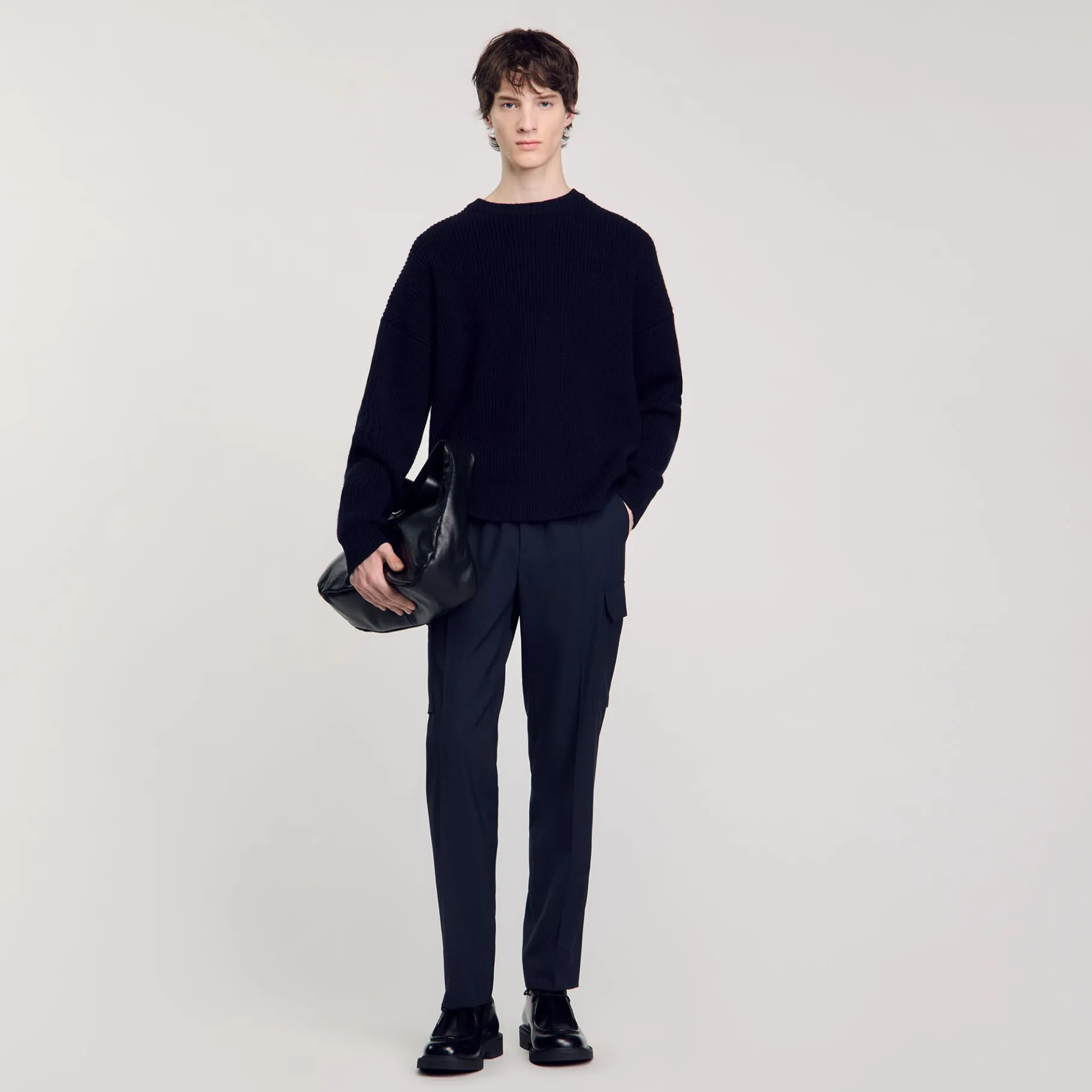 New SANDRO Pantalon Cargo Bleu Prusse